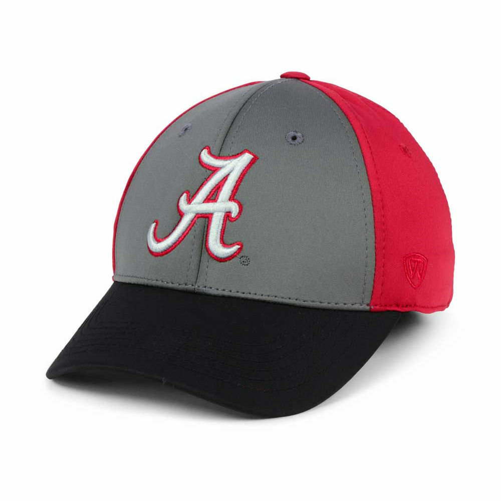 Alabama Crimson Tide NCAA Division Stretch Hat Cap University Roll BAMA Charcoal