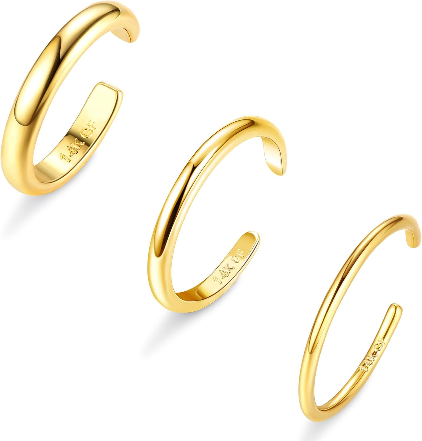 Toe Rings for Women Gold Trendy 14K Gold Filled Toe Rings Set Thin Band Beach Fo