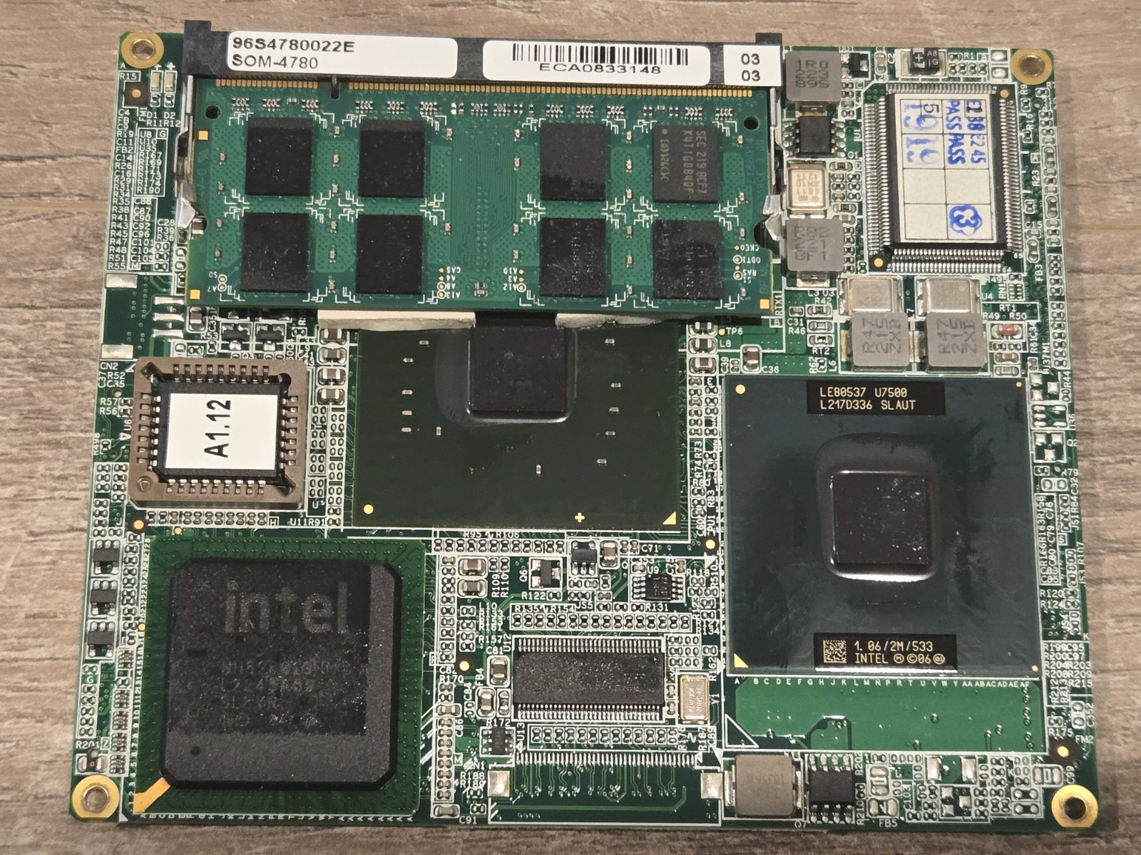 ADVANTECH / SOM-4780 / 9654780022E, SOM-4780 Rev.A1.12  19C6478002 With 2GB Ram