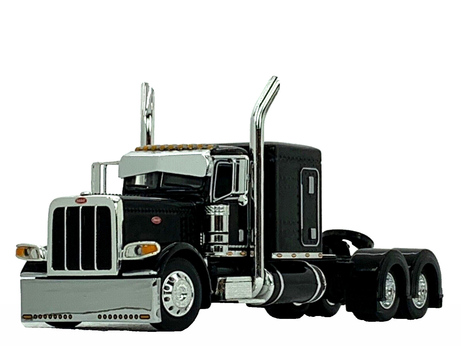 1/64 DCP BLACK PETERBILT 389 W/ 63" FLAT TOP SLEEPER