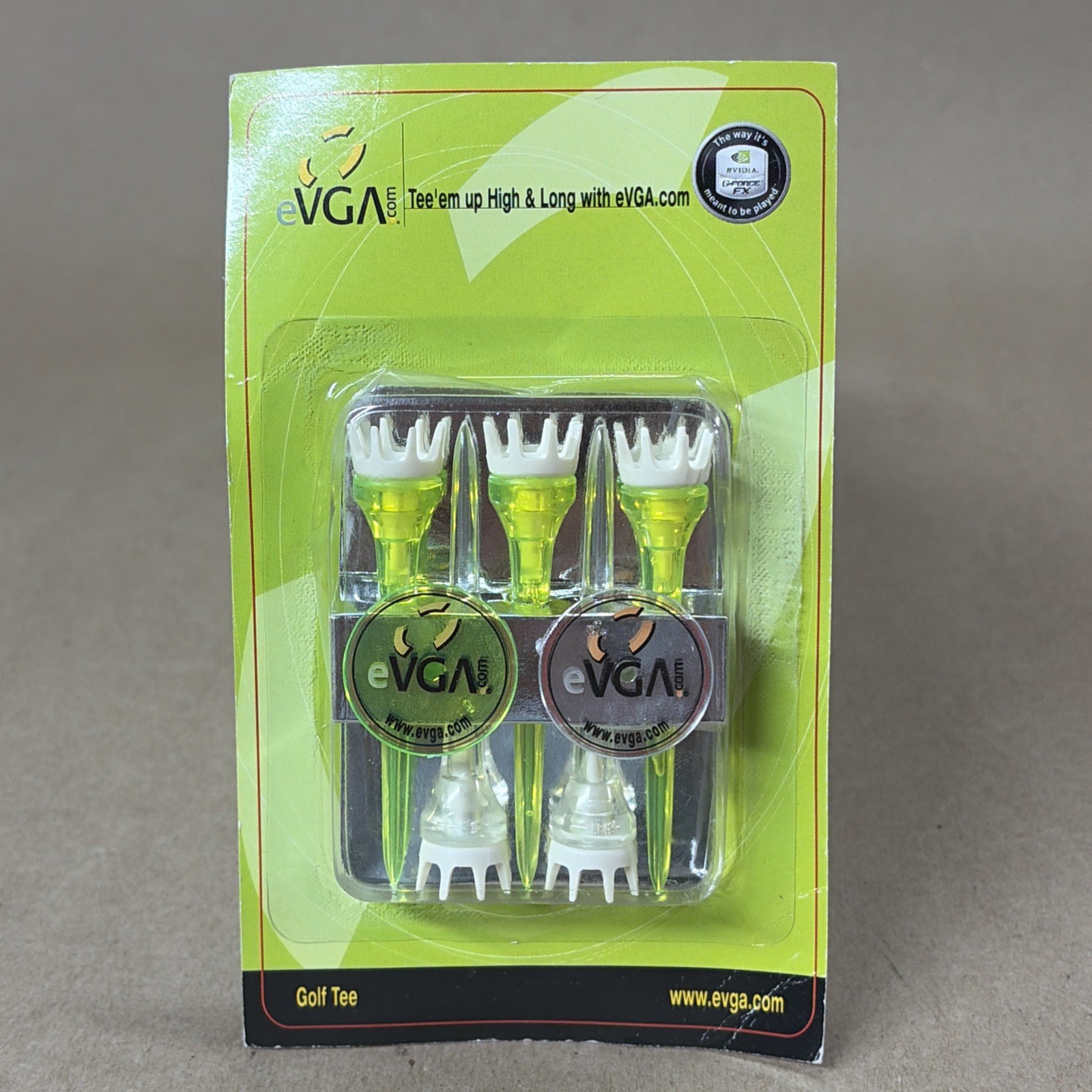 EVGA NVIDIA GeForce FX Promotional Golf Tees Sealed 5 Pack Gaming Promo Vintage