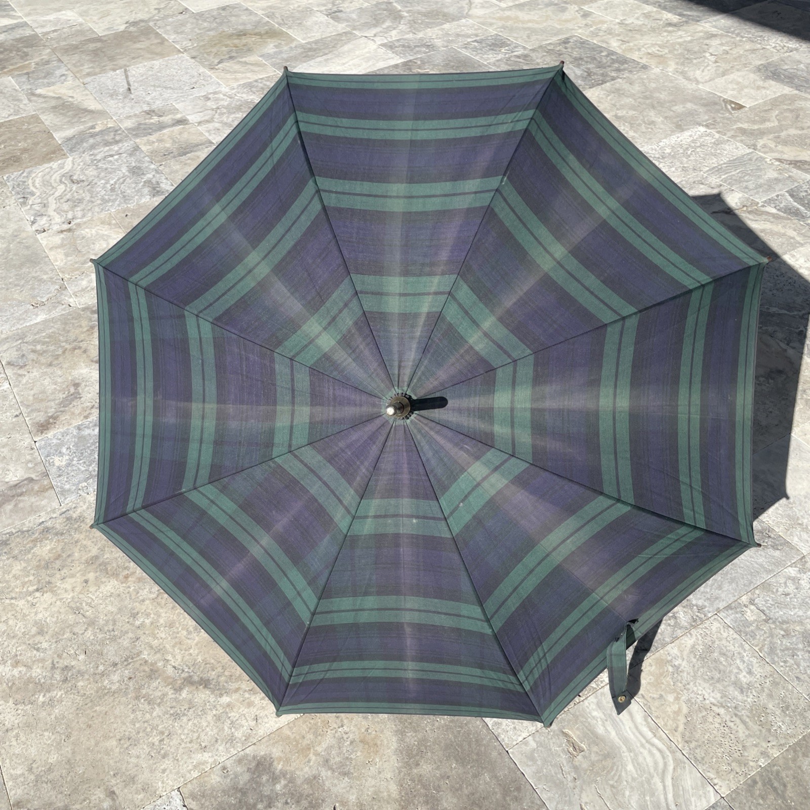 VTG 80s/90s Polo Ralph Lauren Umbrella Blackwatch Tartan Plaid Blue Green Logo