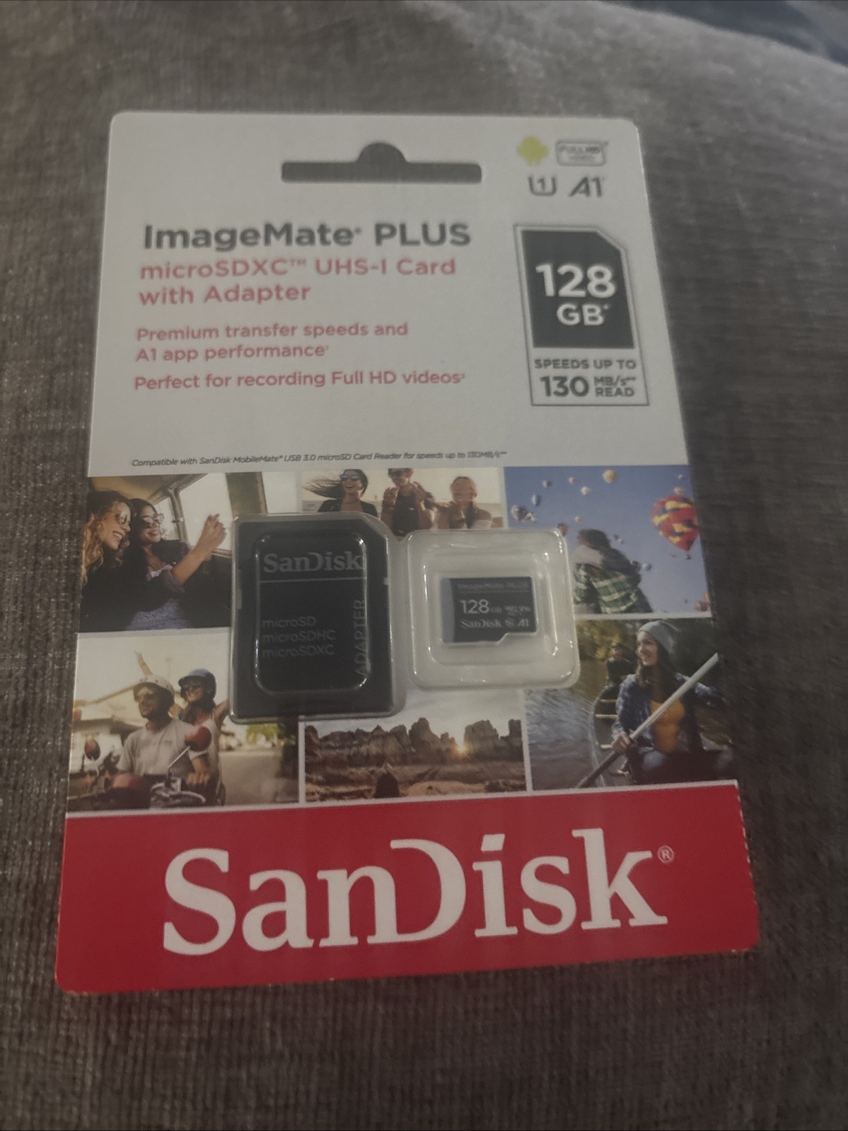 SanDisk – ImageMate Plus MicroSDXC UHS-I Card W/ Adapter, 128GB,130 MB/s Read