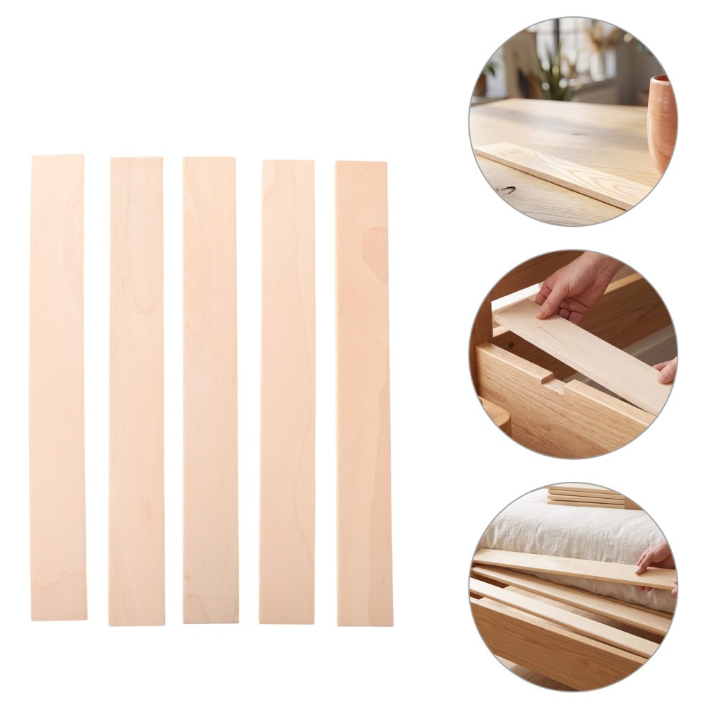 5pcs Wooden Slats for Under Mattress Support - Under Bed Frame Foundation -