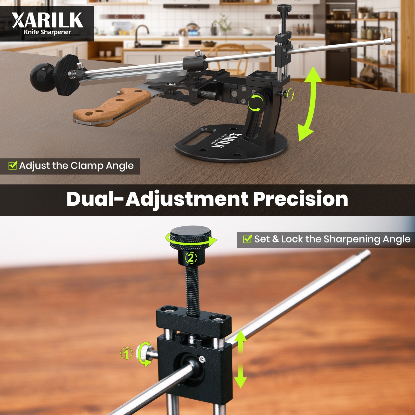 GEN4 Adjustable Guided Knife Sharpening System wIth 360° Flip Rotation