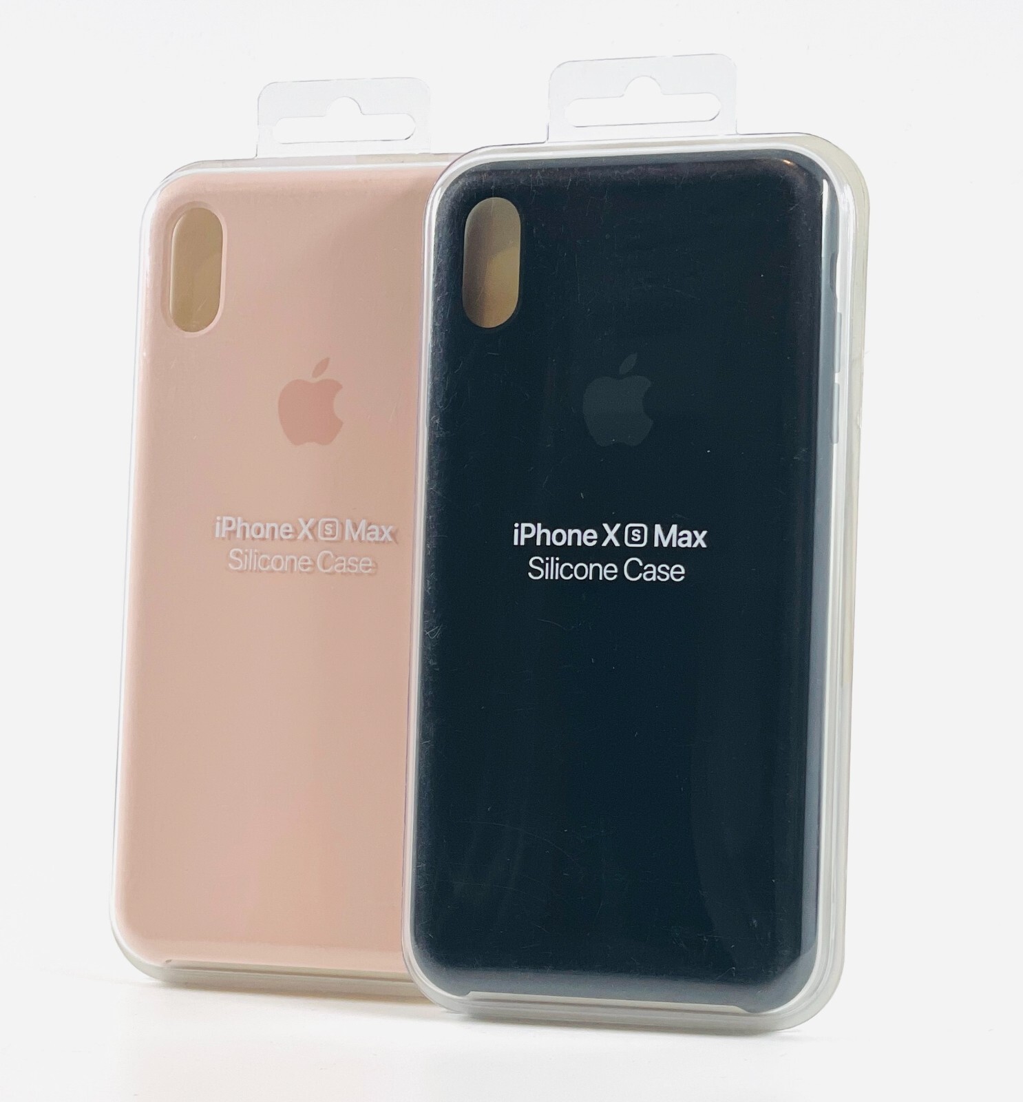 OEM Apple Genuine Soft Silicone Case for Apple iPhone XS Max - Black / Pink Sand