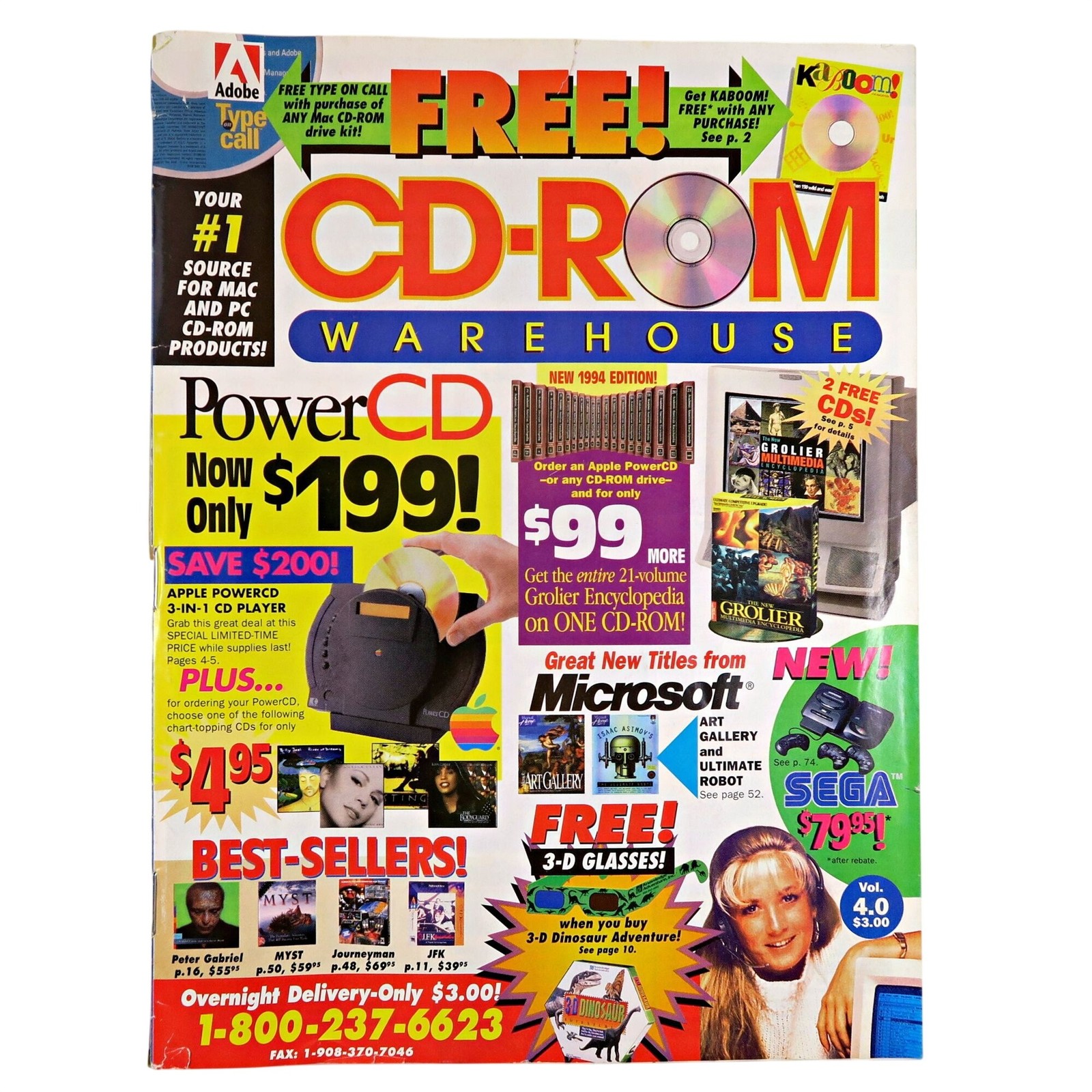 CD‑ROM Warehouse Catalog, 1994, Multimedia Software & Apple PowerCD Guide