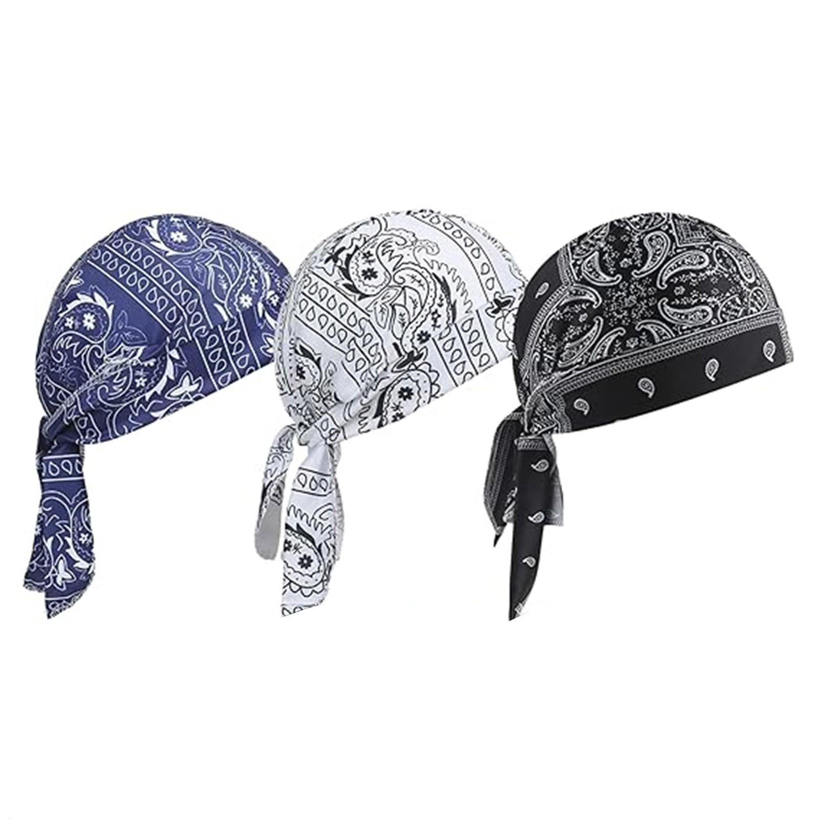 Cooling Skull Cap Helmet Liner Breathable Sweat Wicking Unisex Head Wrap 3Pcs