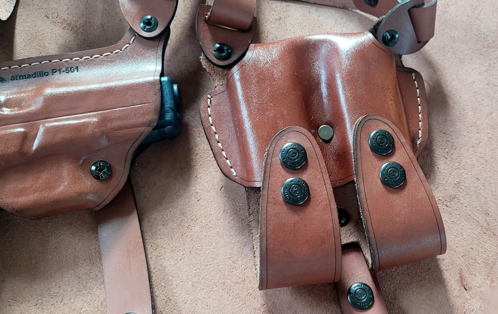 Left Hand Armadillo Horizontal Shoulder Miami Vice Holster for Glock 42/43