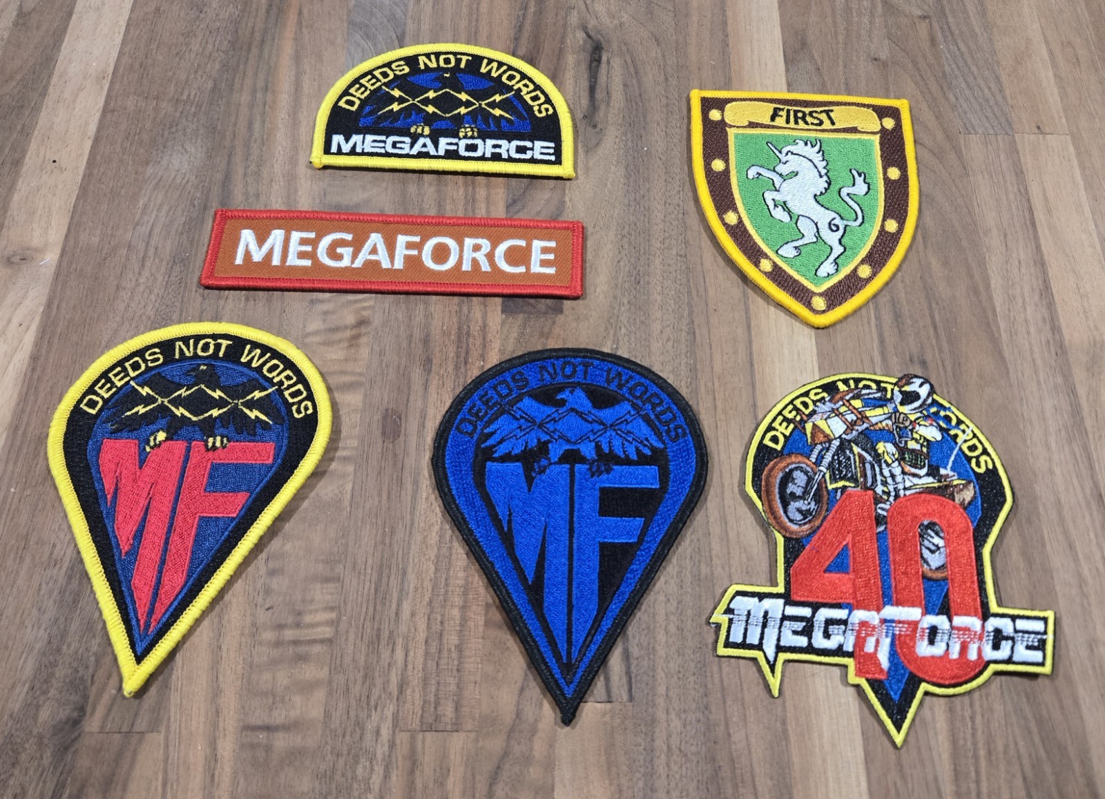 Megaforce Assorted Embroidered 6 Patch  Set.