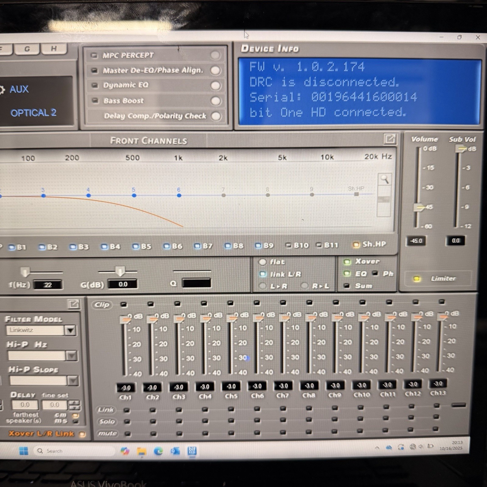 Audison Bit One HD Signal Processor (DSP) - Tested (NO DRC INCLUDED)