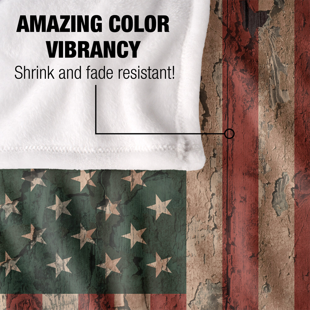 Rustic American Usa Flag Distressed Silky Touch Super Soft Throw Blanket