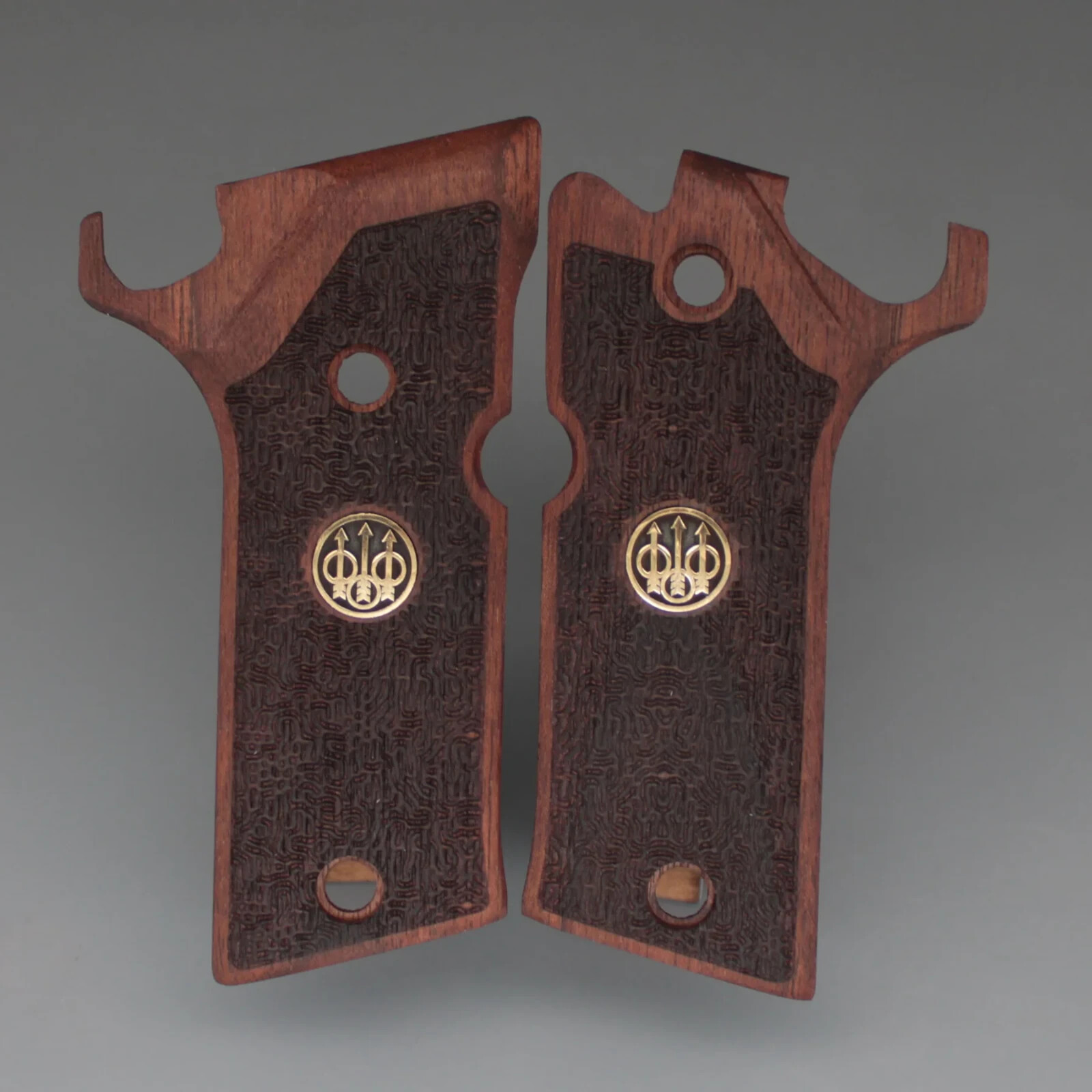 Beretta 92X Performance Turkish Walnut Wood Gun Grips NEW SET Nice Metal Logo