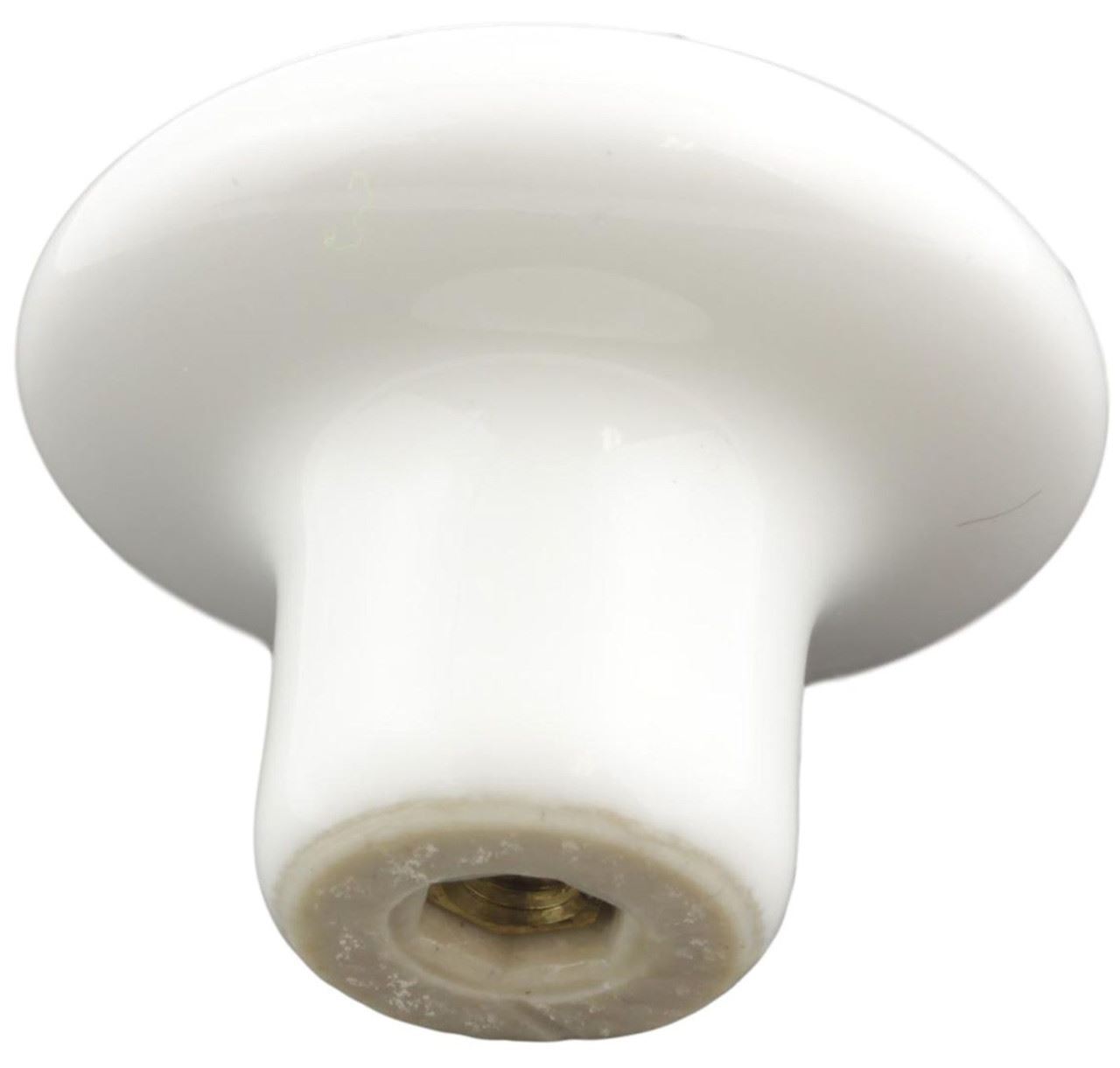 1-1/2" Ceramic Knob White with Orange Insert