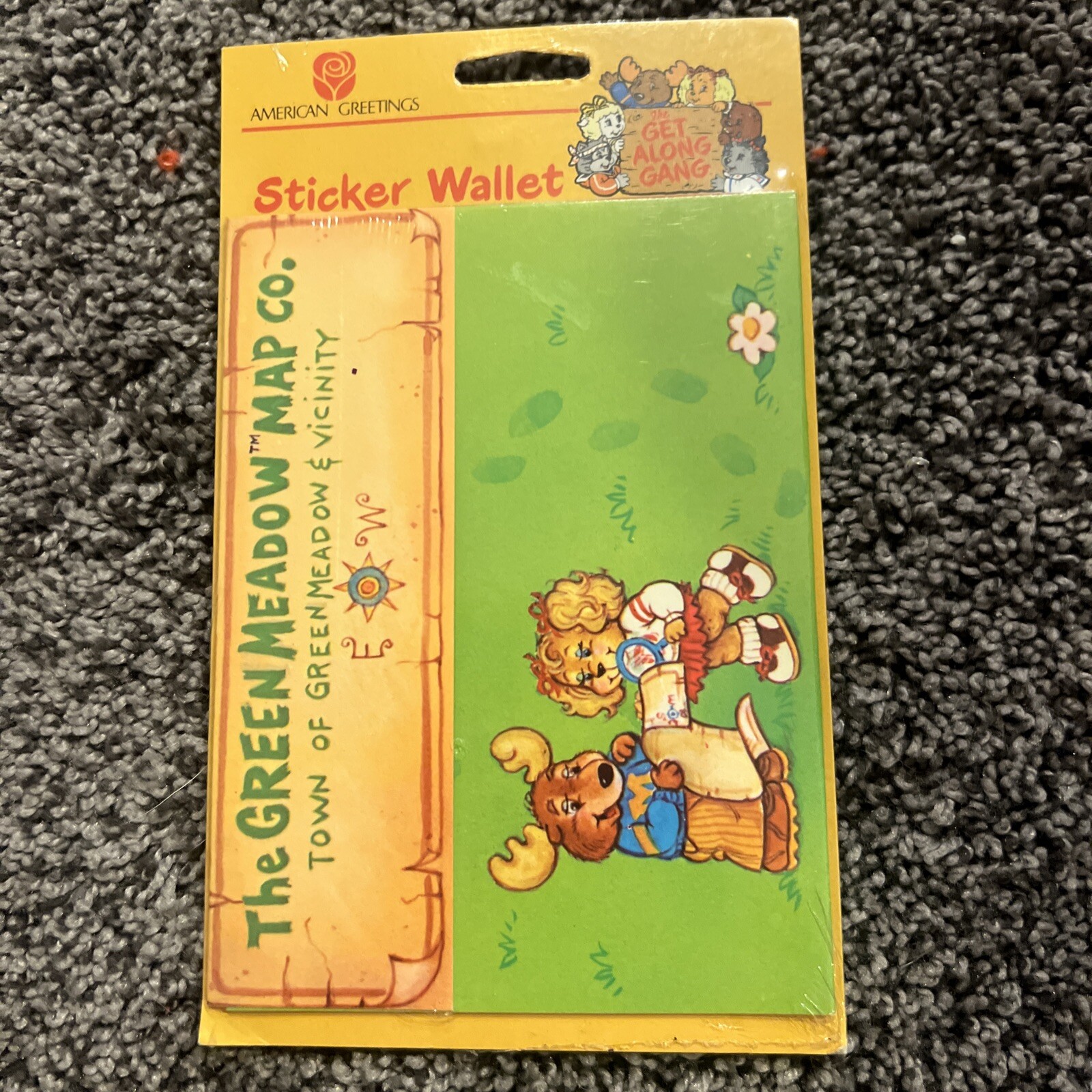 1985 The Get Along Gang American Greetings Sticker Wallet  RARE Green Meadow