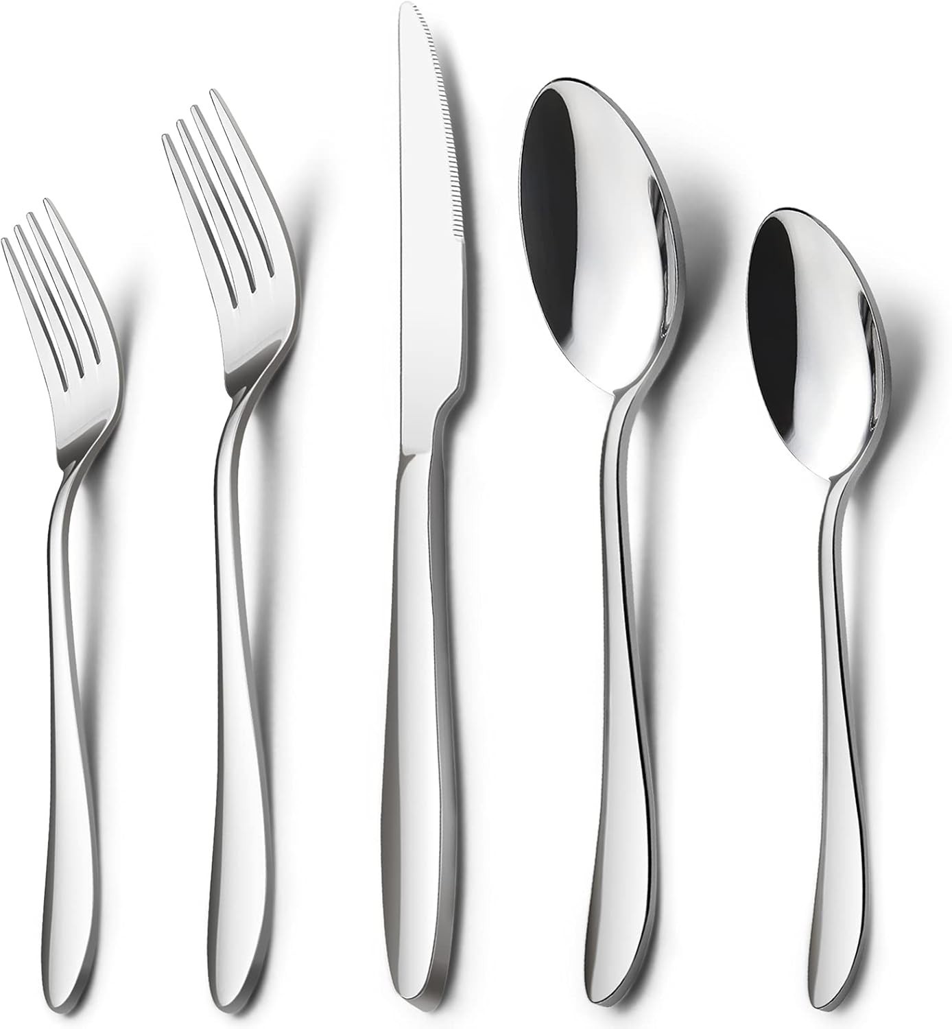 40-Piece Silverware Set, Stainless Steel Flatware Service for 8, Modern Tablewar