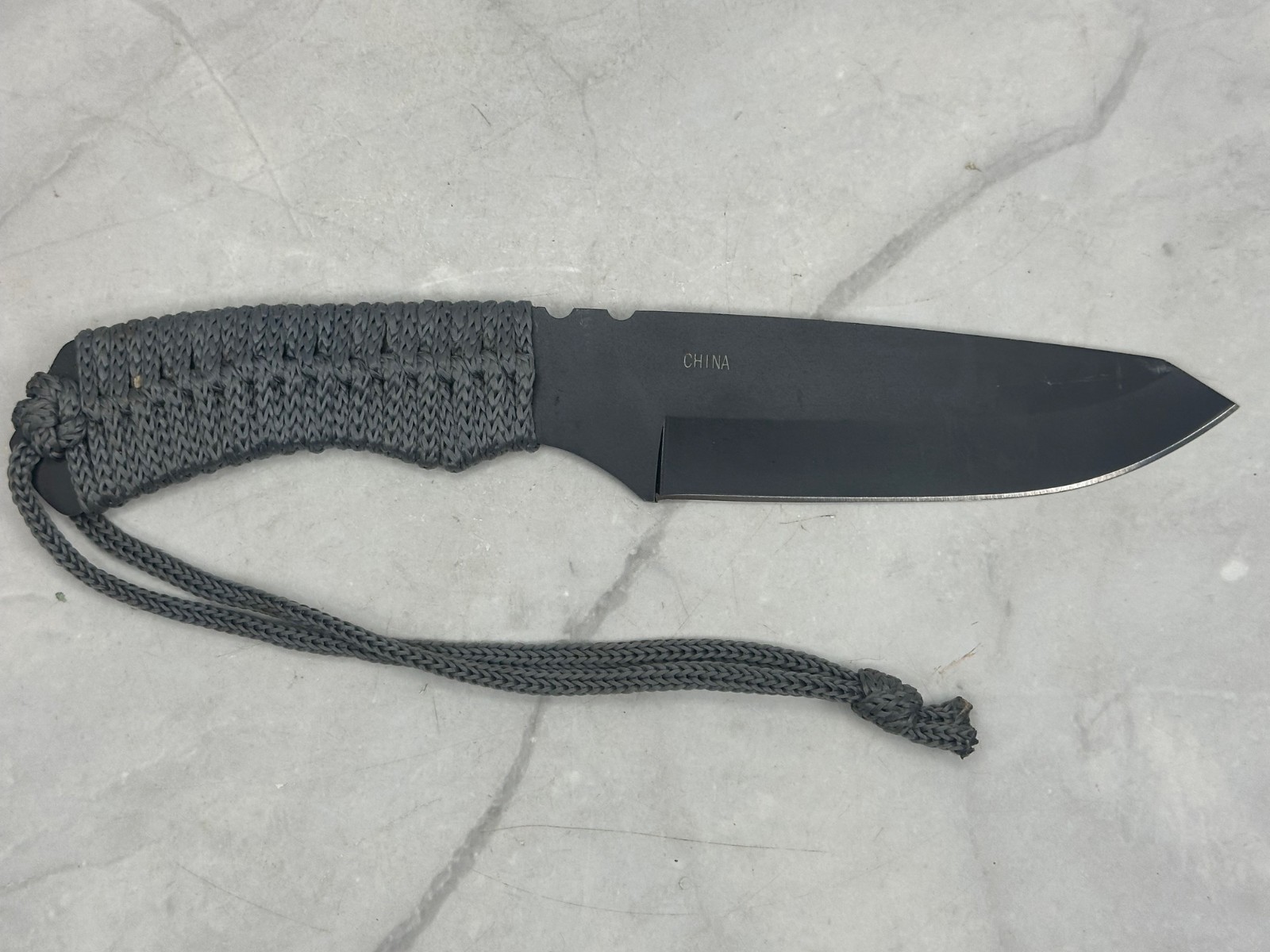 Avalanche 8" Fixed Blade Camping Knife Rope Wrapped Handle 5" Blade