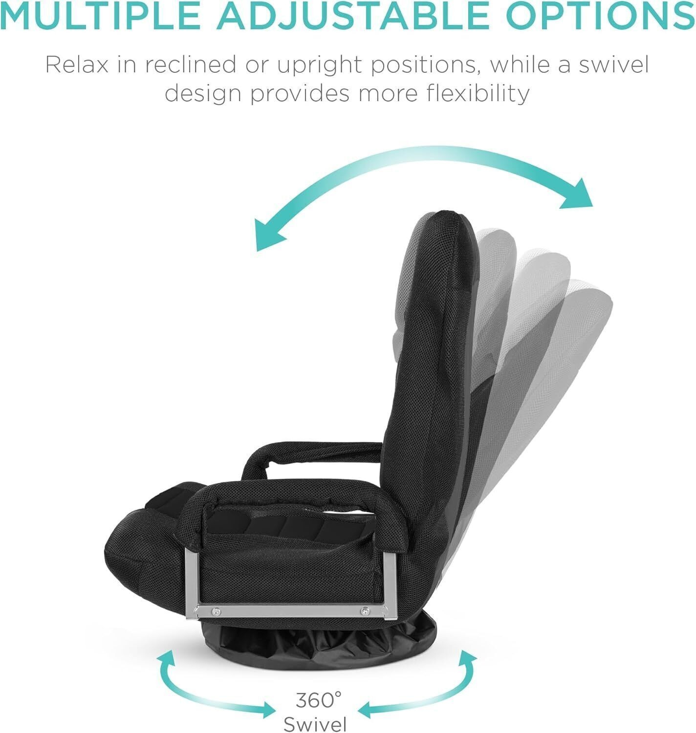Adjustable 360 Degree Swivel Gaming Chair Floor Chair Rocker w/Lumbar Support