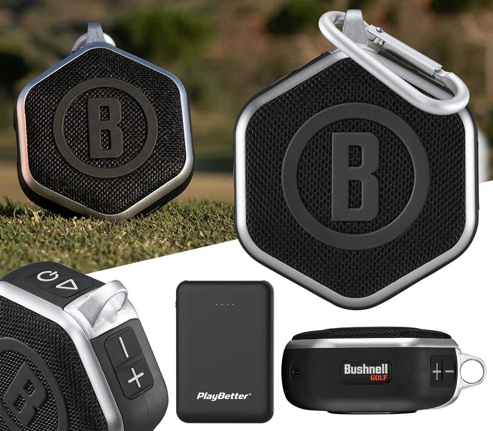 Bushnell Wingman Mini Bluetooth Golf GPS Speaker with Magnetic Mount and TWS ...