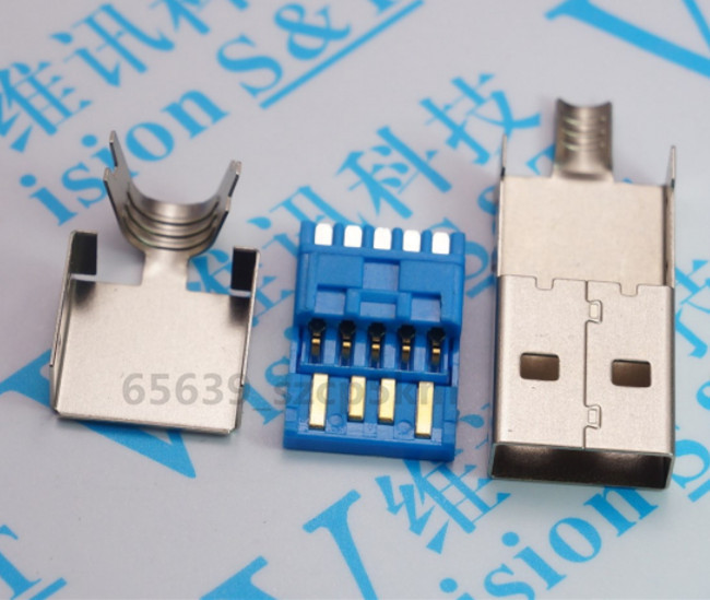 10 pcs USB 3.0 A Male 9 Pin Three Types Plug Connector USB plug