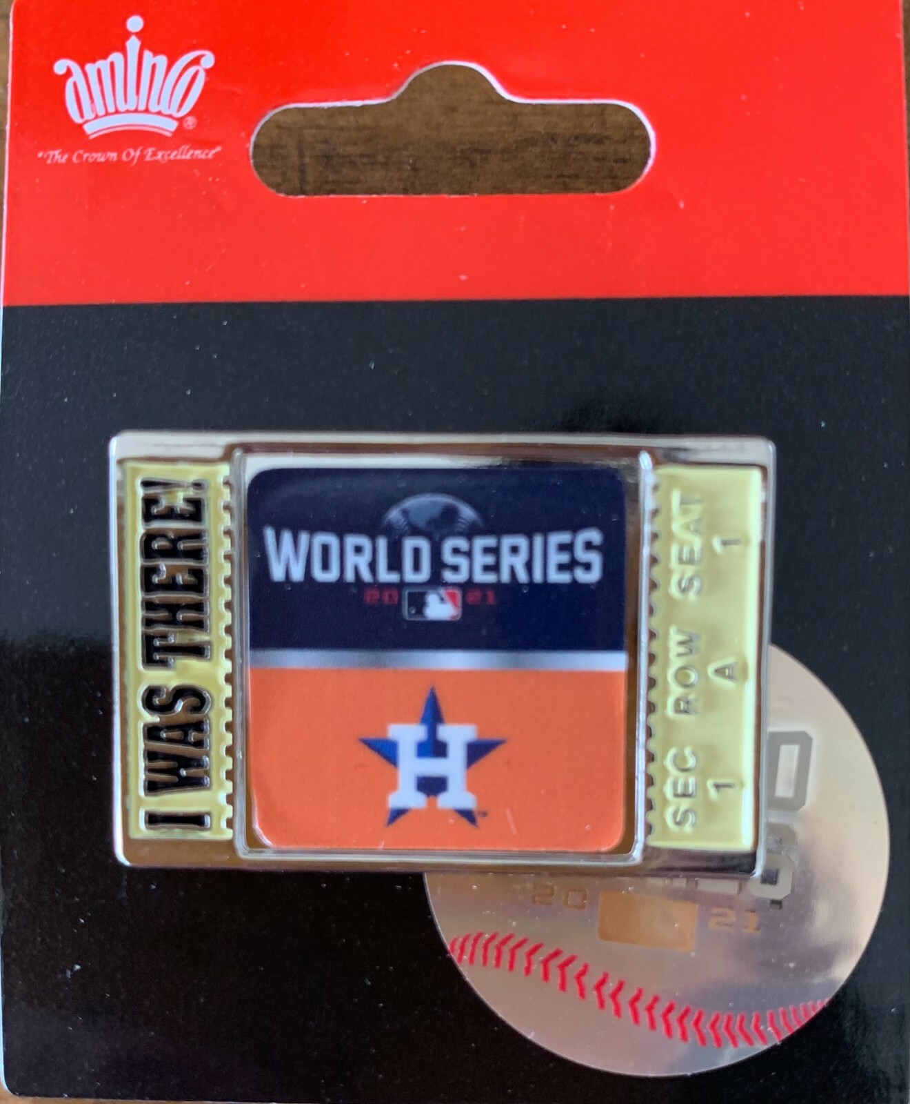 2021 WORLD SERIES PIN TICKET STUB "I WAS THERE" STYLE HOUSTON ASTROS MLB CHAMPS