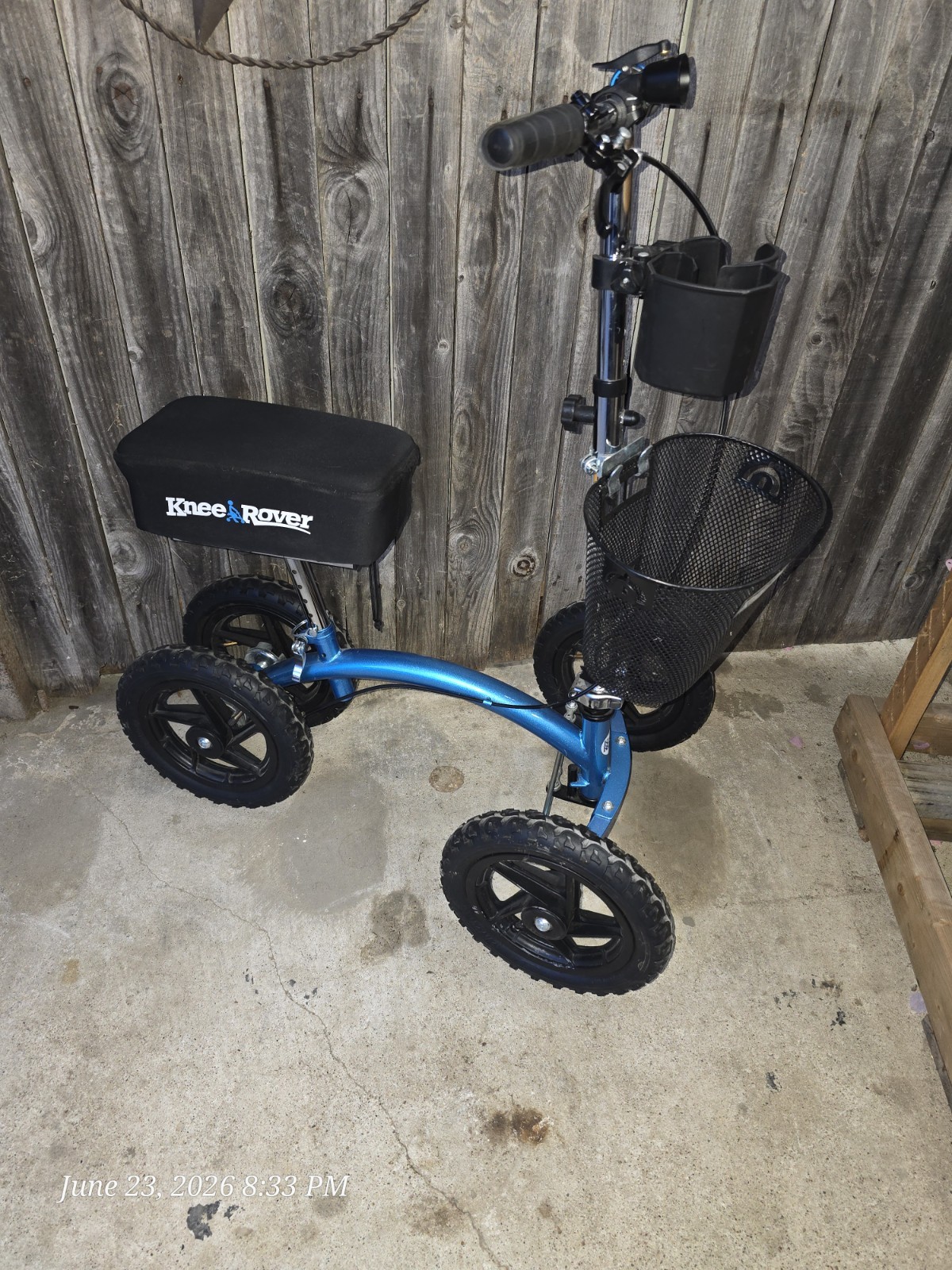 KneeRover All Terrain Knee Scooter with 4 Large Wheels AND Knee Cushion