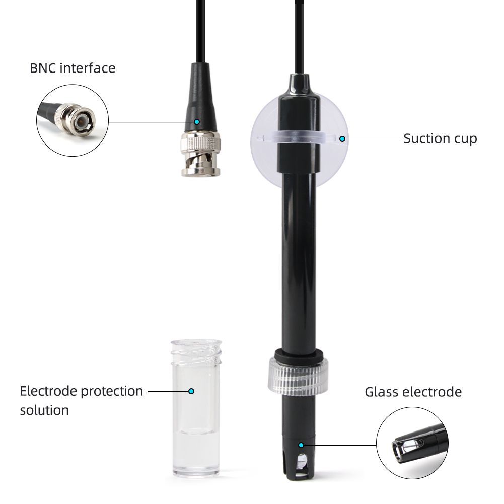 Electrode Ph Meter Potential Test BNC Replacement Probe Hydroponic Connector