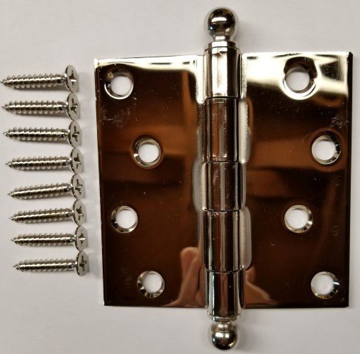 Polished Nickel Plated Steel Door & Window Hinge 4" X 4" Inch Architectural G...