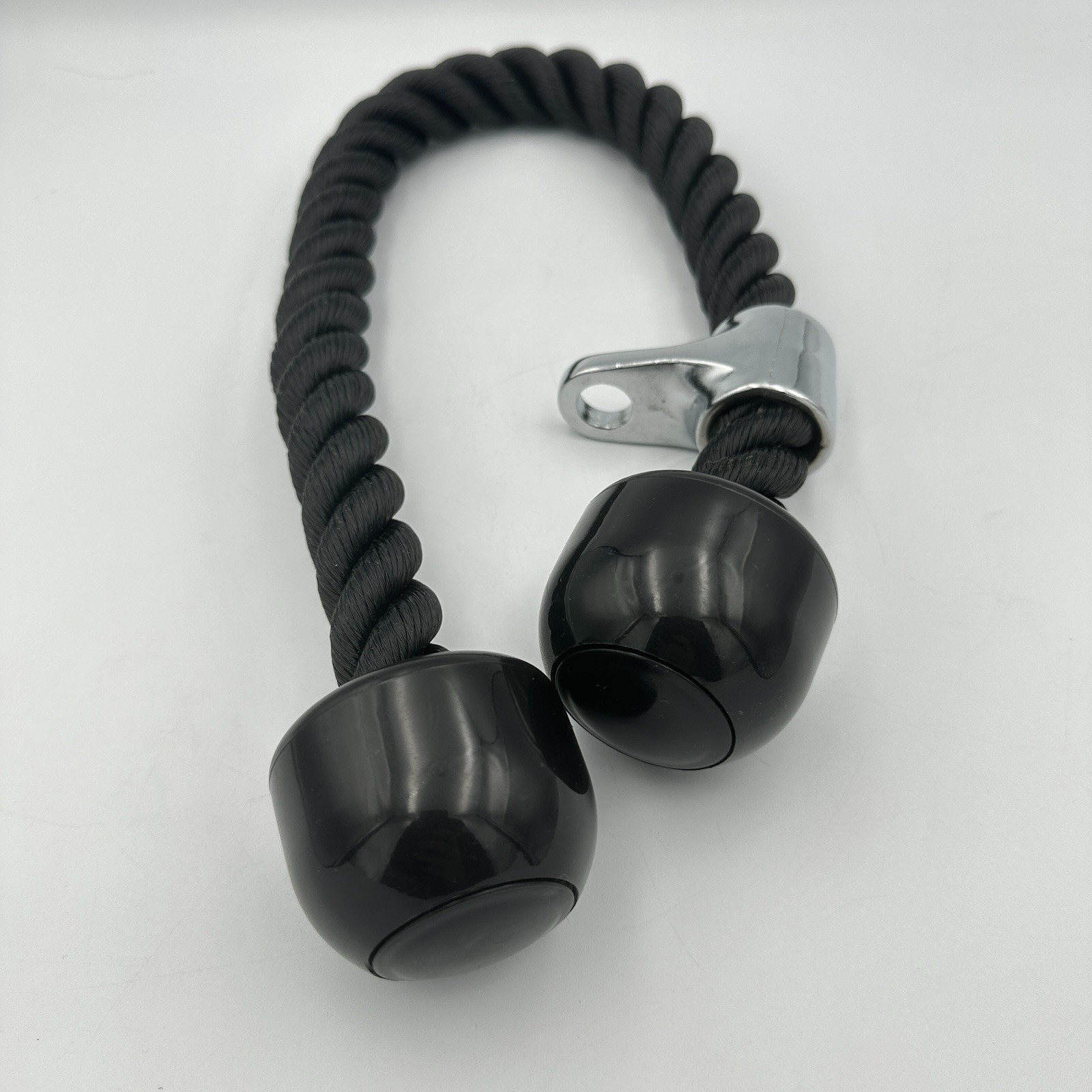 All Black Tricep Rope Pulldown Cable Attachment 27 inches with Two Handles
