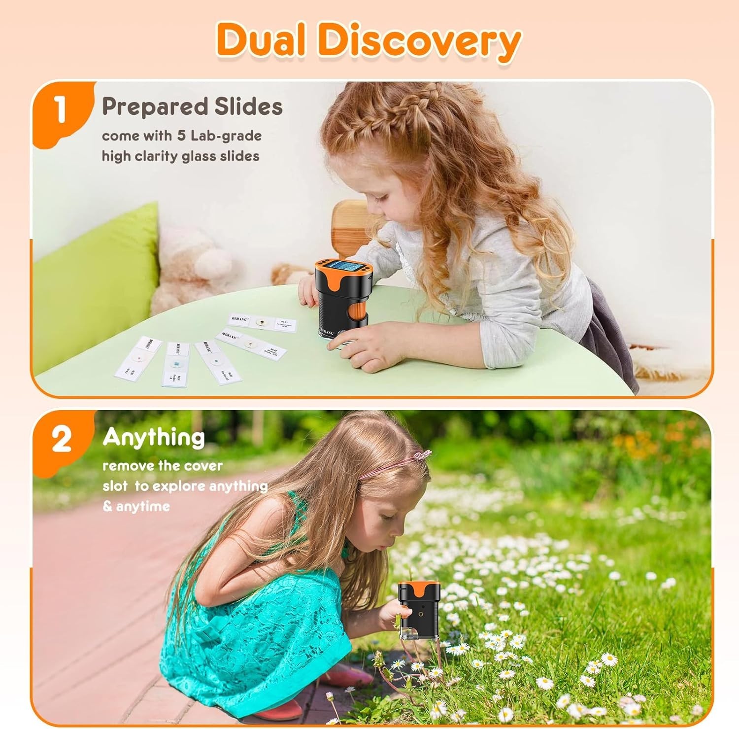 Mini Pocket Microscope for Young Scientists - 1000X Magnification Included