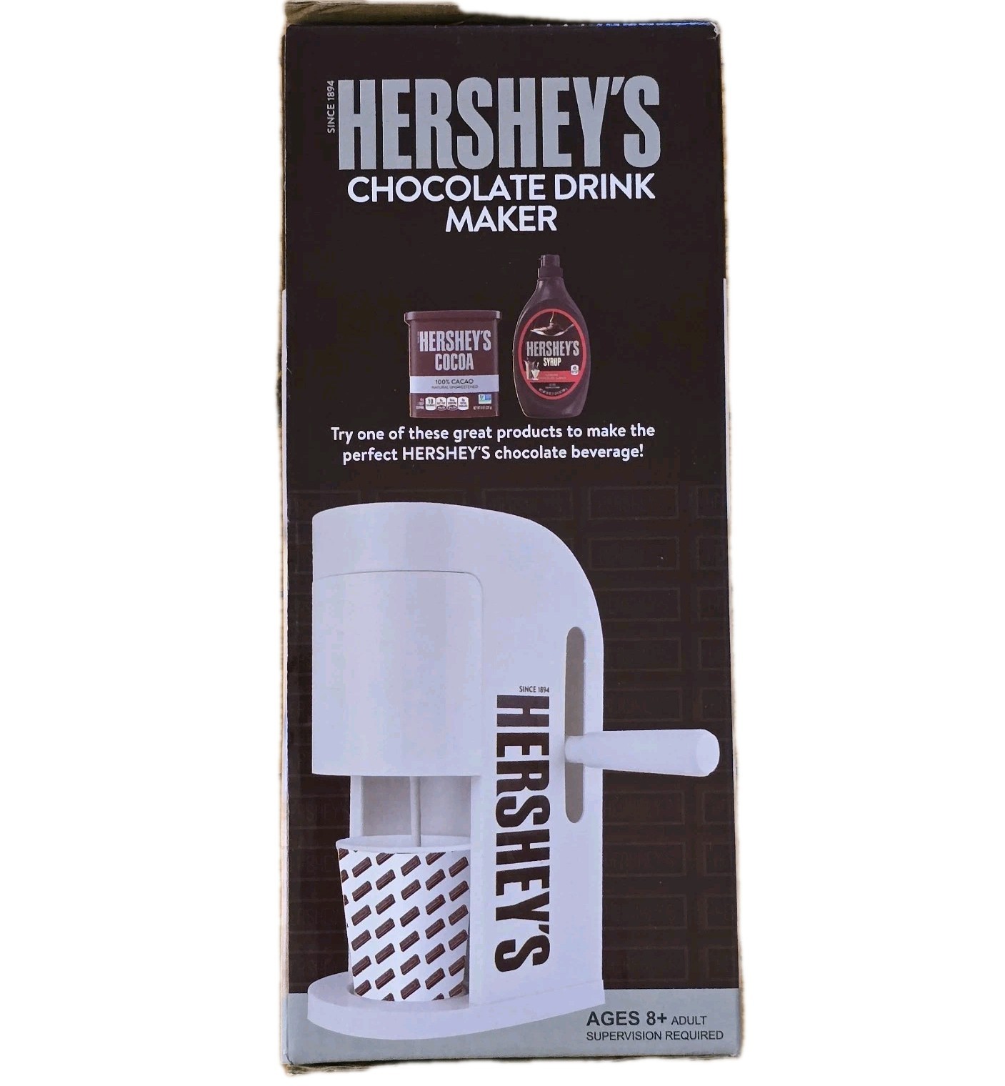 Hershey's Chocolate Drink Maker Includes Machine & 2 Paper Cups New/Sealed