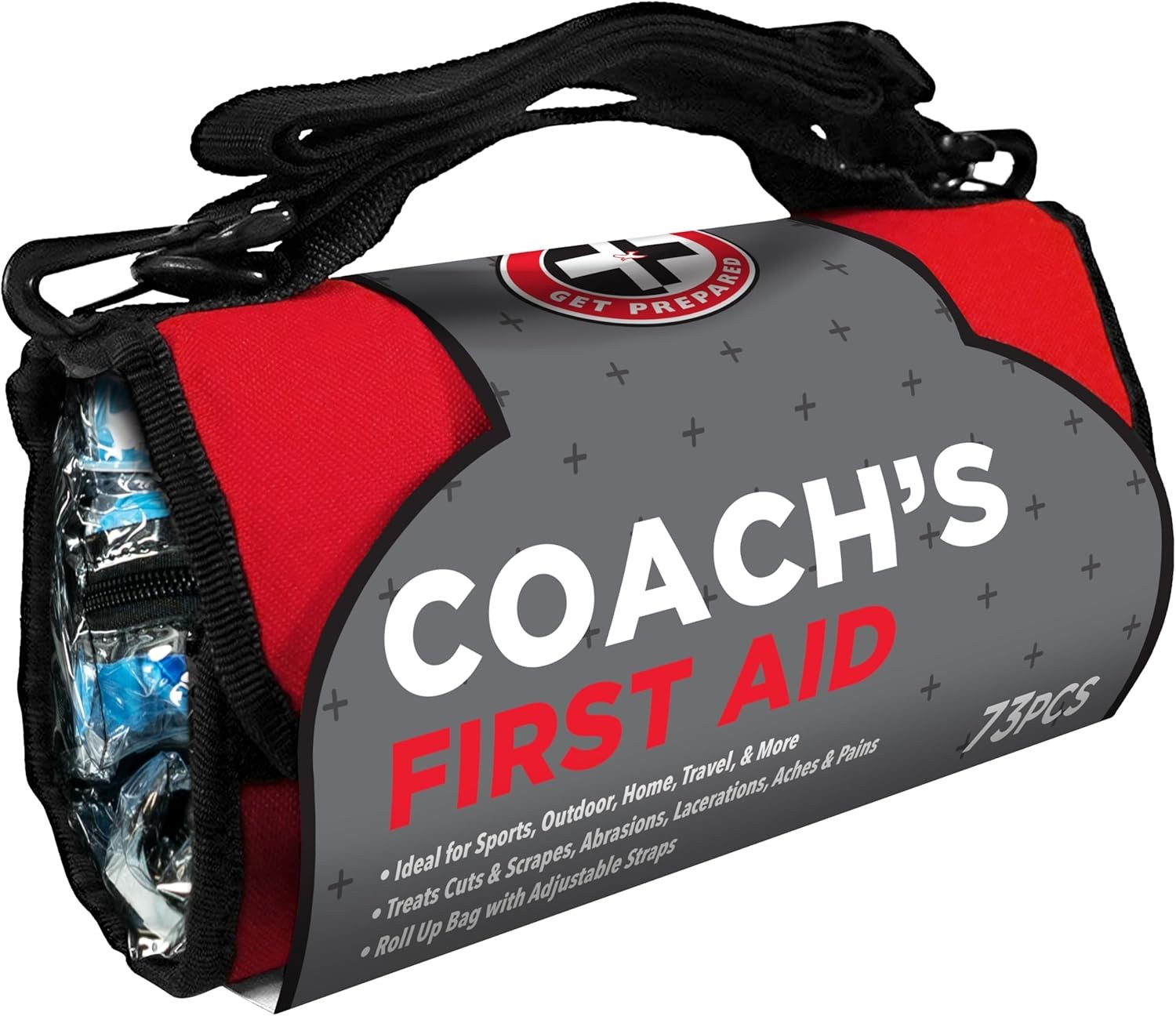 73 Piece Sports First Aid Kit Roll Up Bag Emergency Medical Home Travel FSA HSA