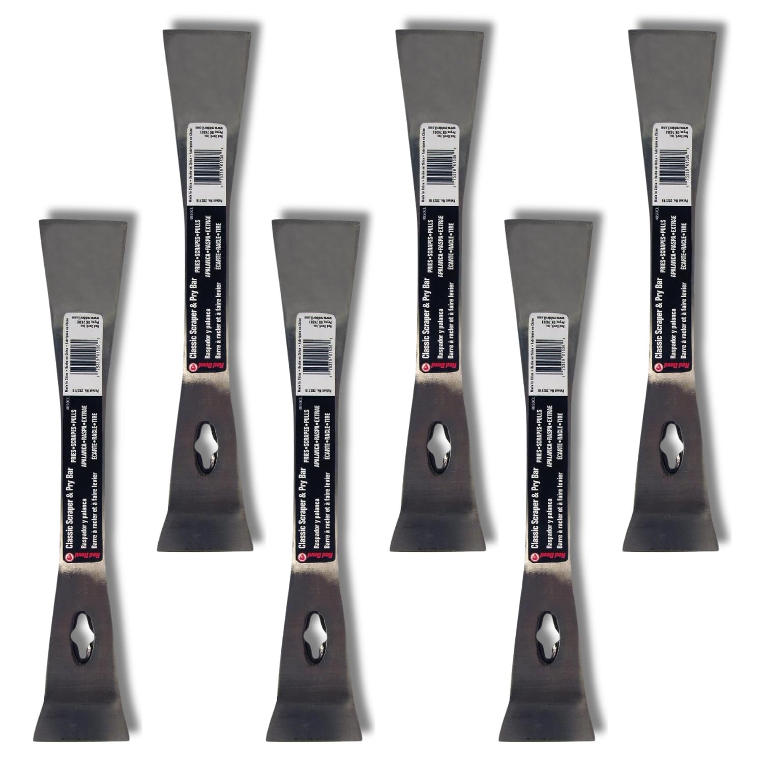 Red Devil 4050CL Classic Heavy Duty Scrape & Pry Bar 6-Pack