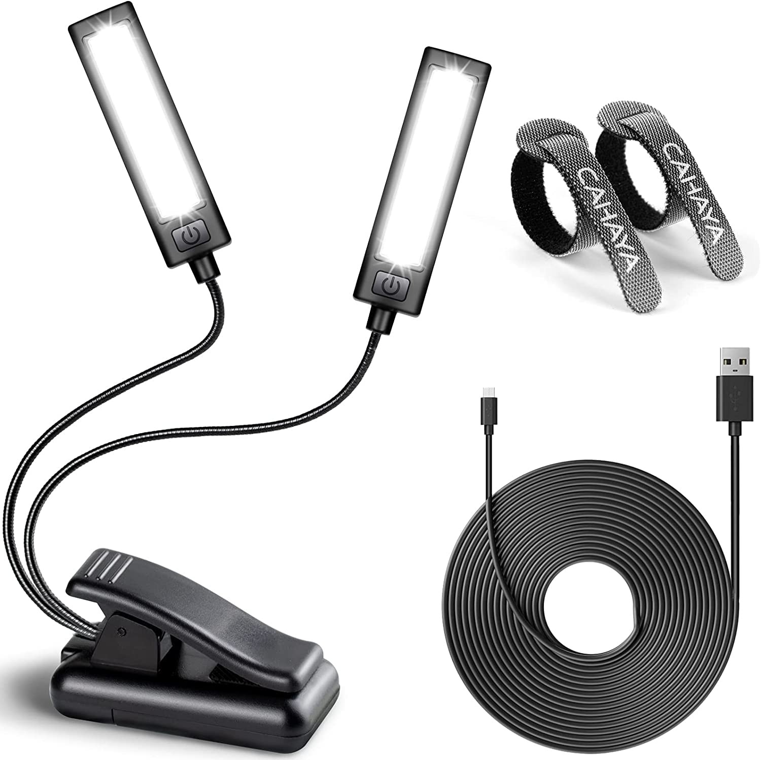 Music Stand Light Clip on Battery Powered Reading Lamp Book Light for Bookwor...