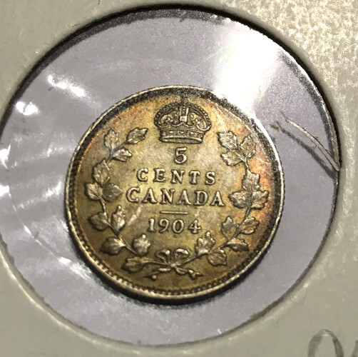 Canada 5c Silver 1904 High Circ Grade