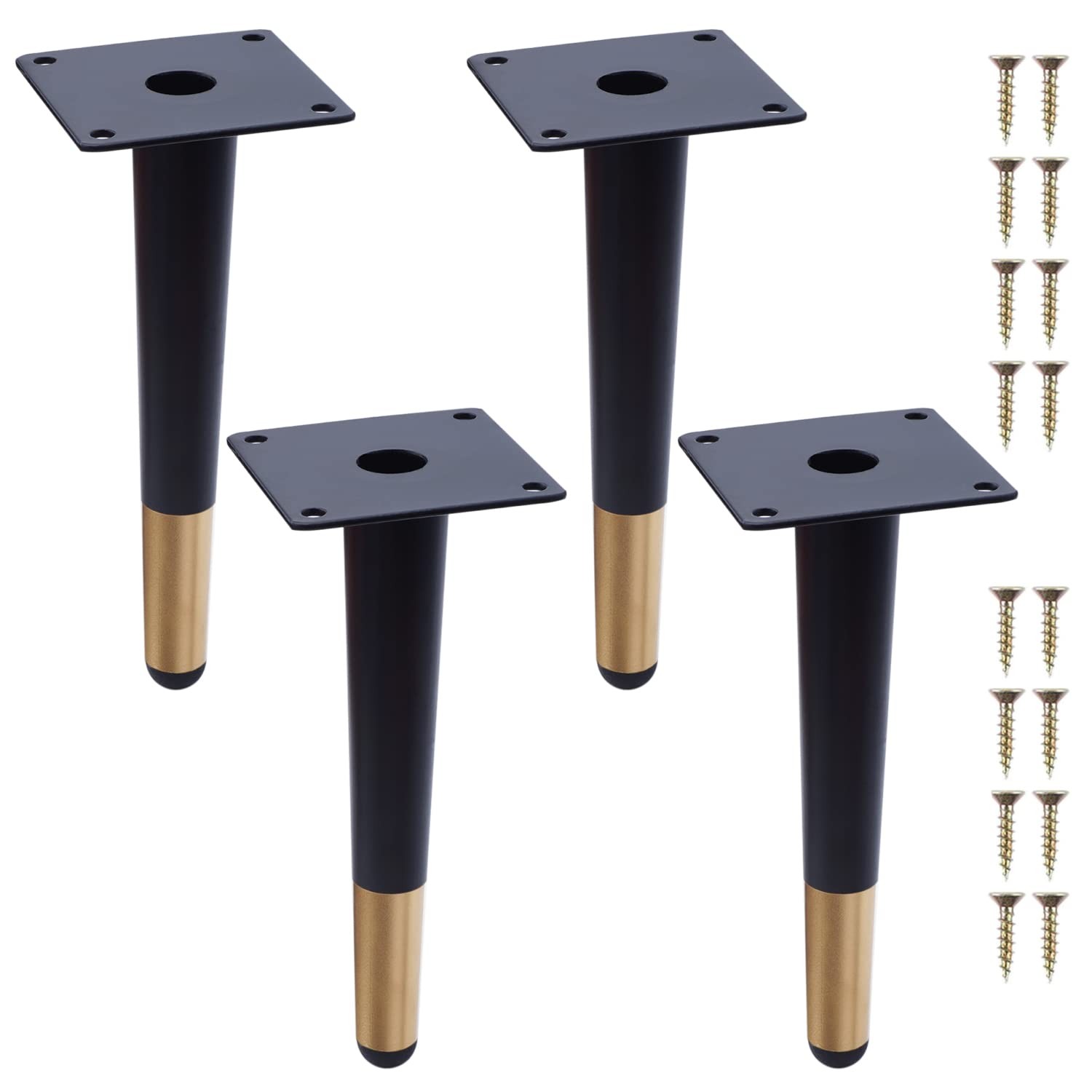 Furniture Legs 4Pcs Metal Straight Angled Tapered Legs Modern Couch Feet for ...