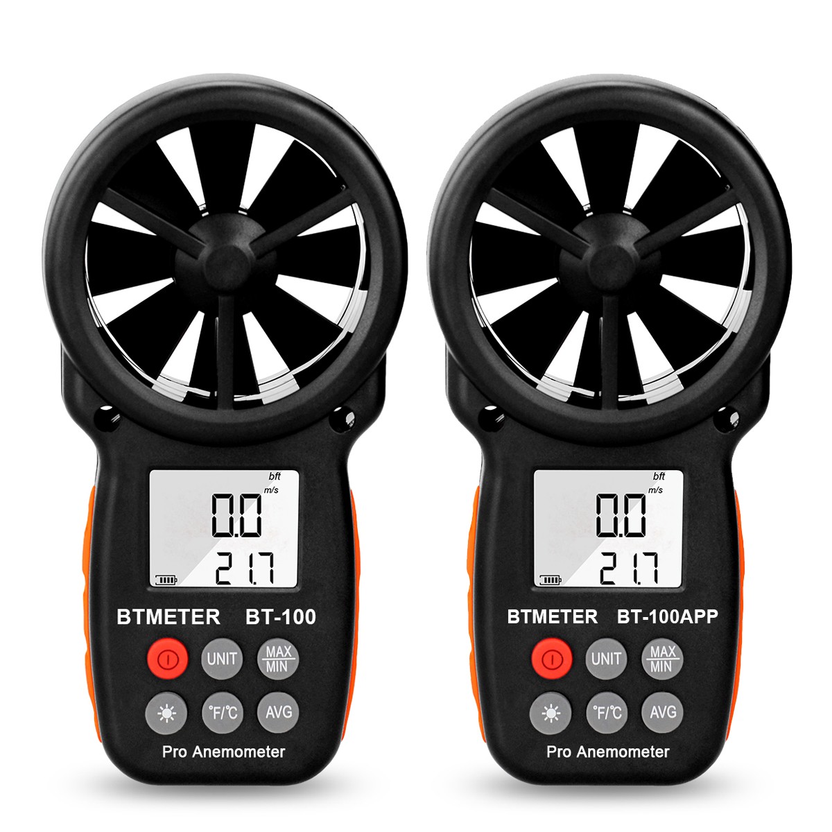 BTMETER Vane Anemometer -10-45℃ Temp Air Velocity Windchill ±5% Wind Speed Meter