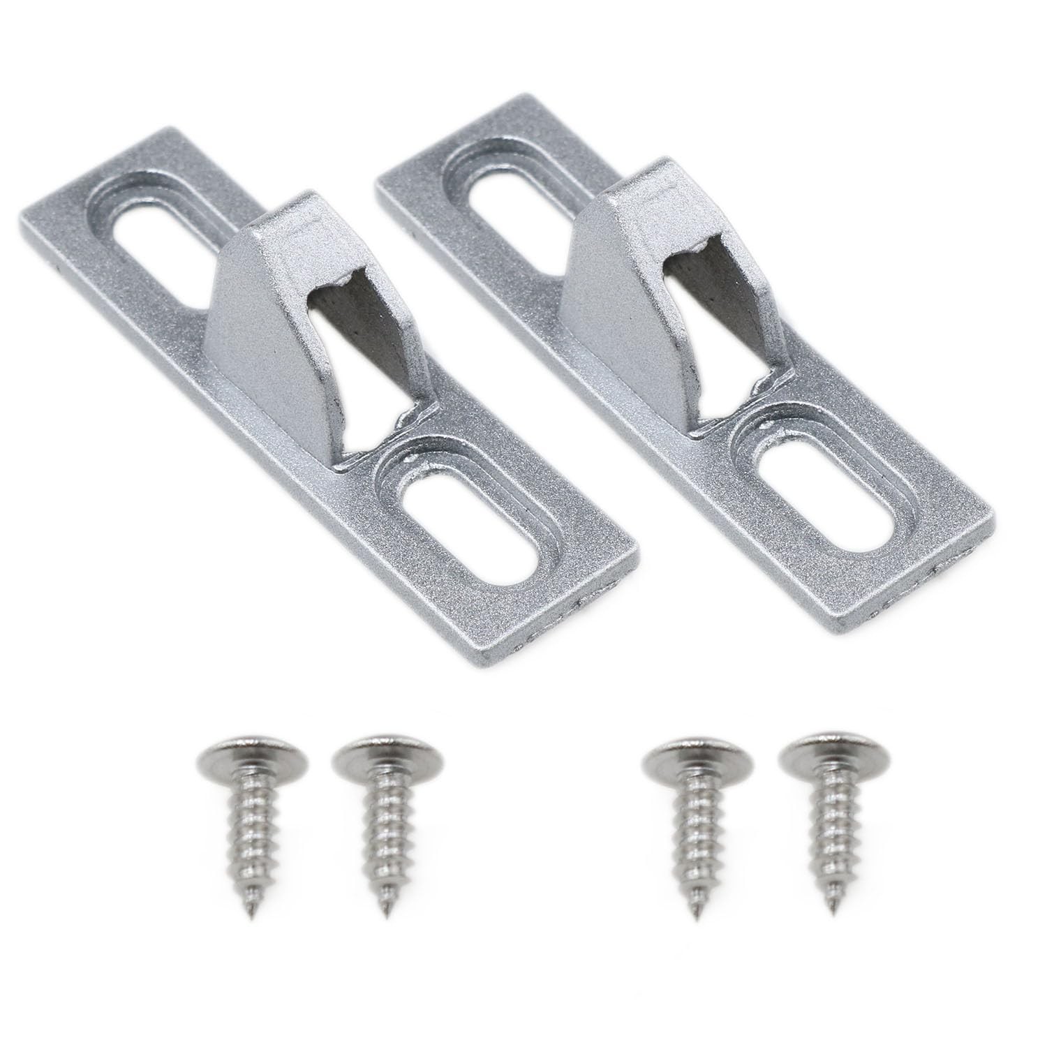 Meuey Lyot Sliding Door Keeper 2.4X 0.65inch Glass Lock Silver