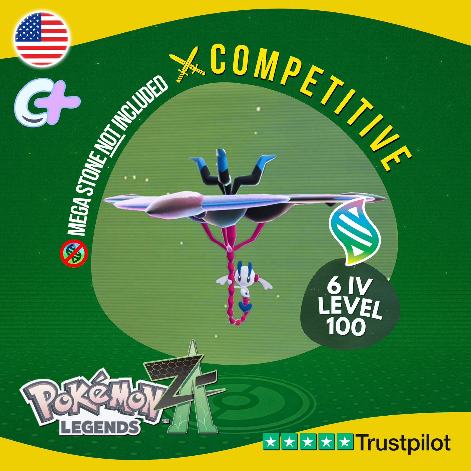 Mega Floette AZ Eternal Flower 6IV Pokémon Legends Z-A Battle Ready Legit ZA Z A