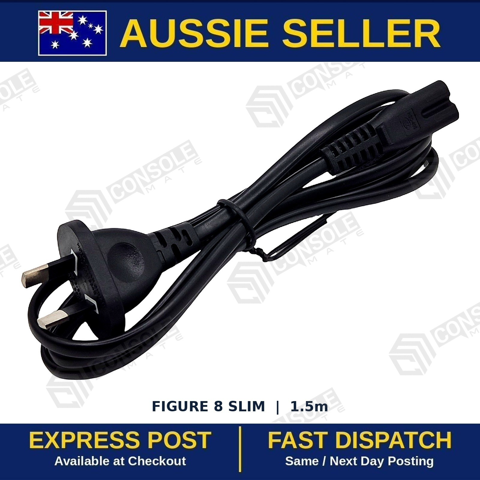 Direct Replacement Figure 8 Power Cord for Sony PS1 PS2 PS3 | AU 1.5m