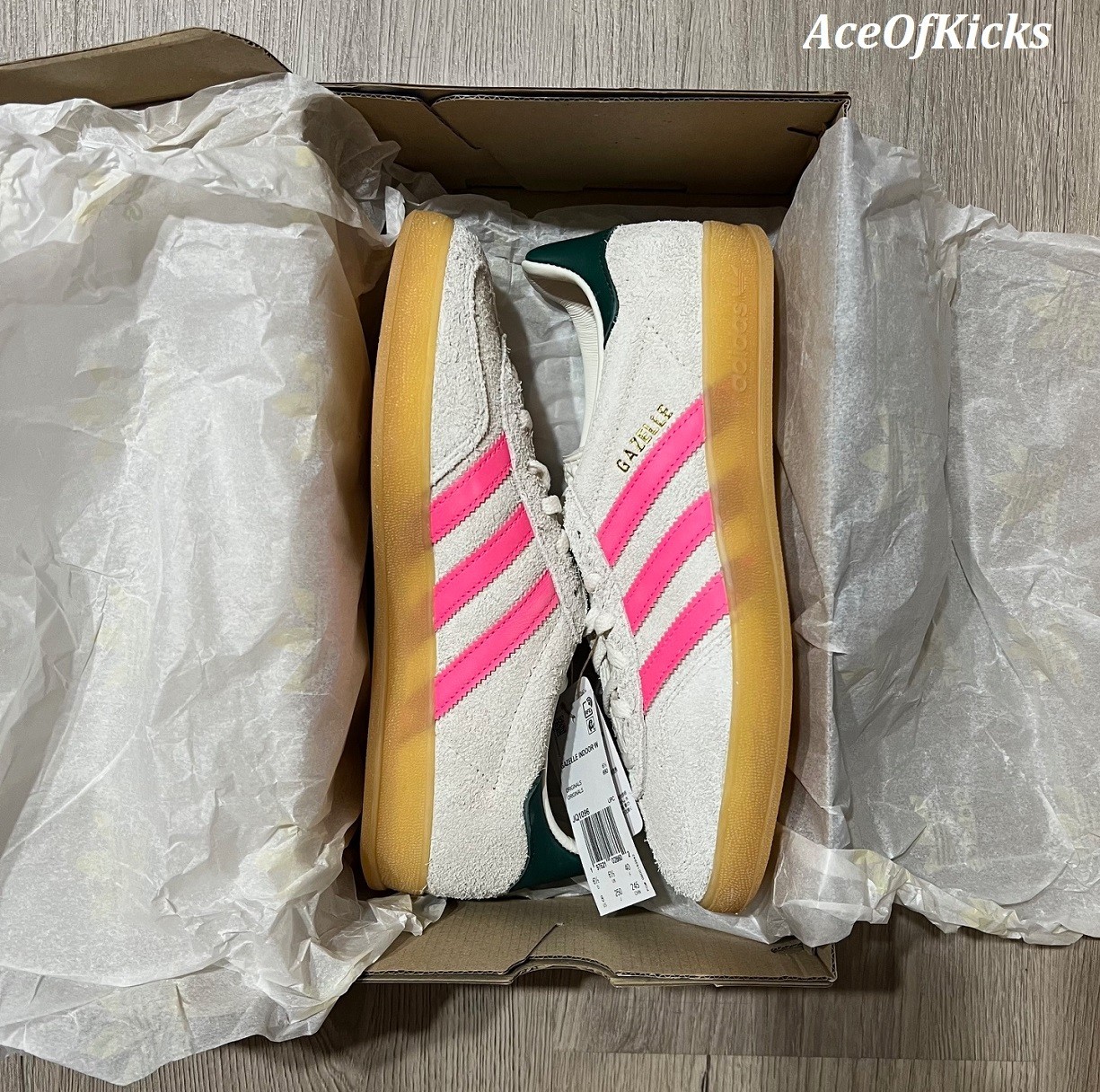 Adidas Originals Gazelle Indoor Women's Off White Lucid Pink US SZ 6-9 JQ1096
