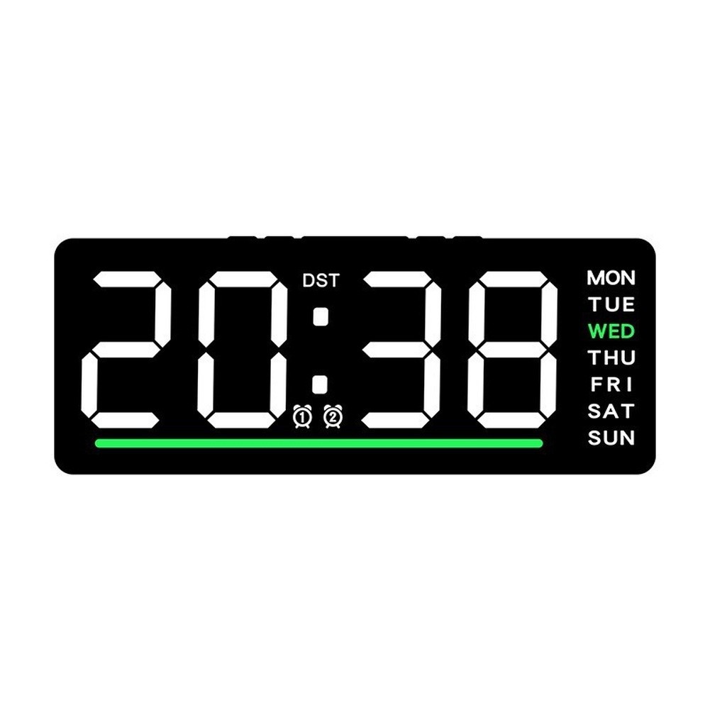 LED Digital Alarm Clock Calendar Thermometer Week Display 12 24 Hour Format
