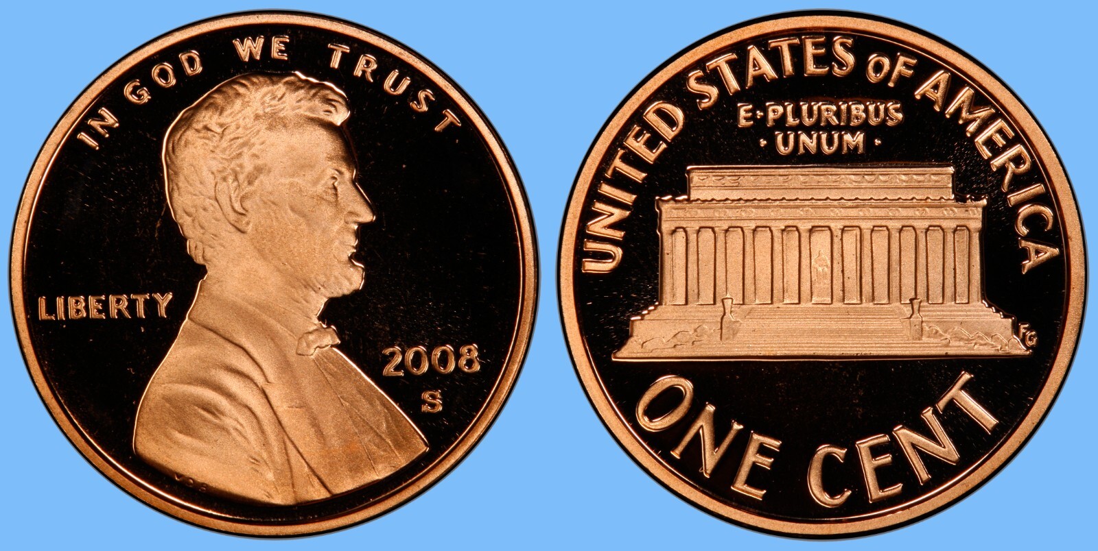2008 S PROOF LINCOLN MEMORIAL CENT ~ GEM CAMEO BU ~ U.S. MINT coin!