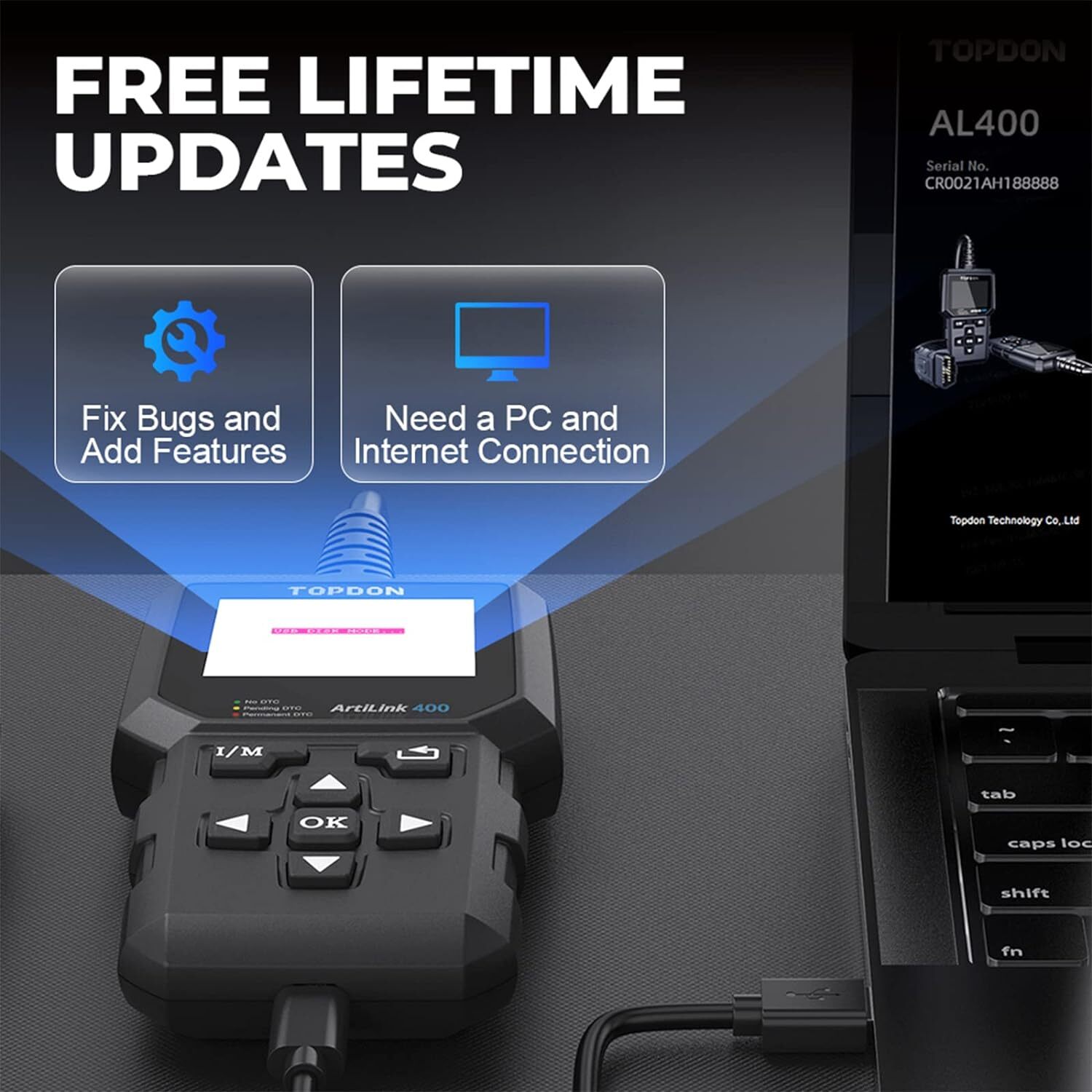 TOPDON Code Reader OBD2 Scanner Automotive Diagnostic Tool Check Engine Fault