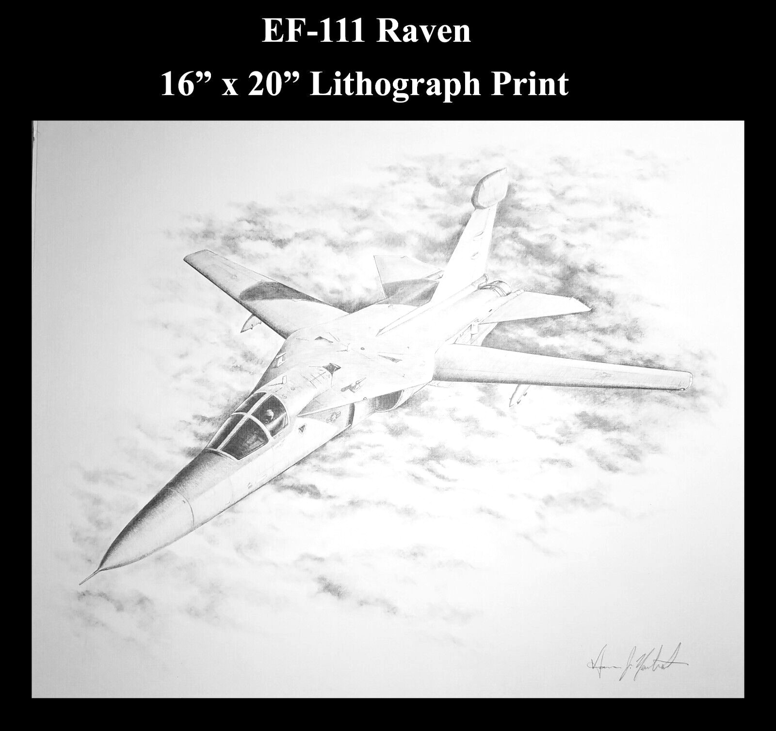 EF-111 Raven - Air Force -  Lithograph Print 16" x 20"