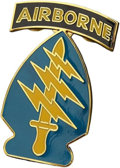 US AIRBORNE SPECIAL OPERATIONS IDENTIFICATION BADGE ASU POCKET PIN FULL colour