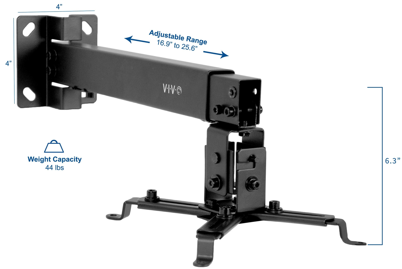 VIVO Universal Adjustable Wall Ceiling Projector Mount Extend Length Projection