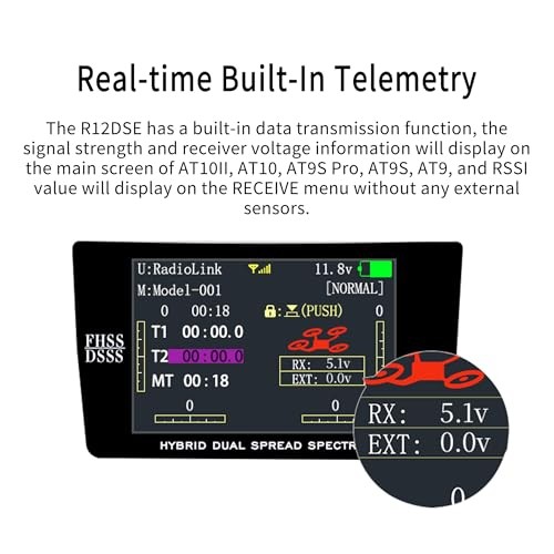 R12DSE 2.4Ghz 12 Channels Micro RC Receiver SBUS/PPM Voltage Telemetry Long