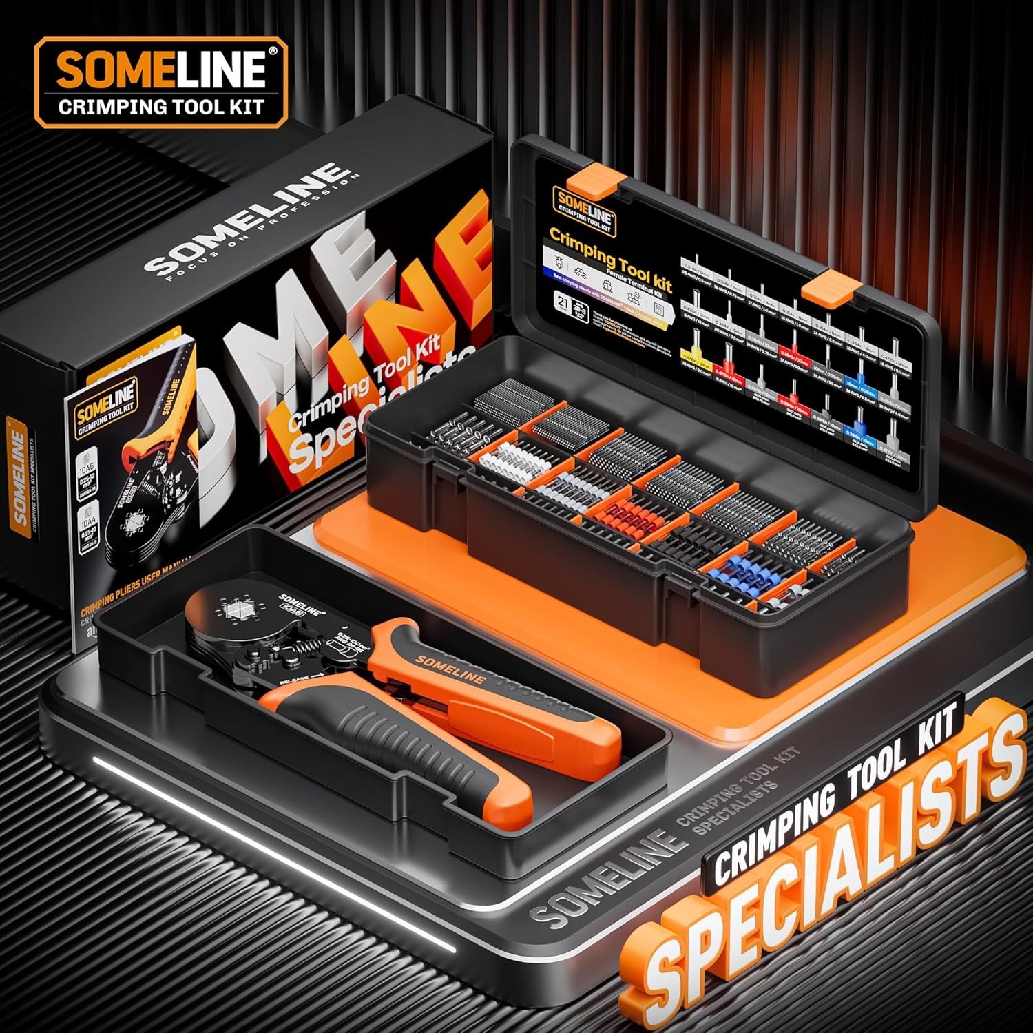 Professional Hexagonal Crimping Tool and 21 Ferrules for Precise Connections