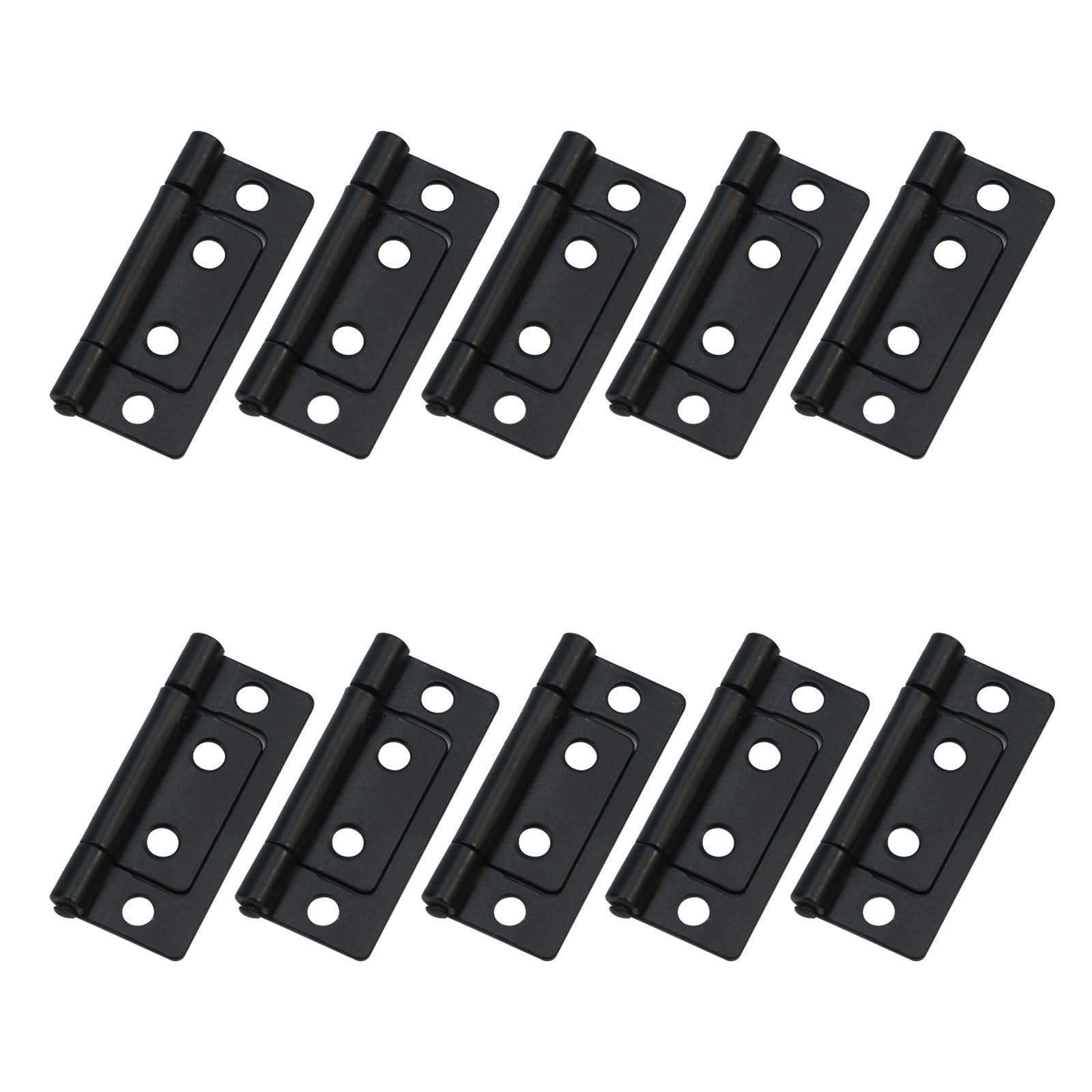 10 PCS 2x0.9 inch Non-Mortise Box Hinges Black Chest Hinges with Screws